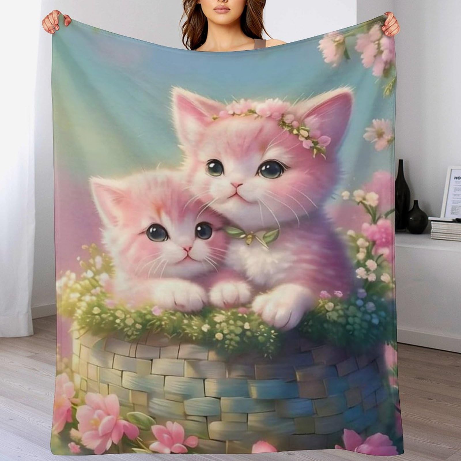 Couverture chat pour canapé en flanelle douce et chaude, plaid de salon toutes saisons 180x200