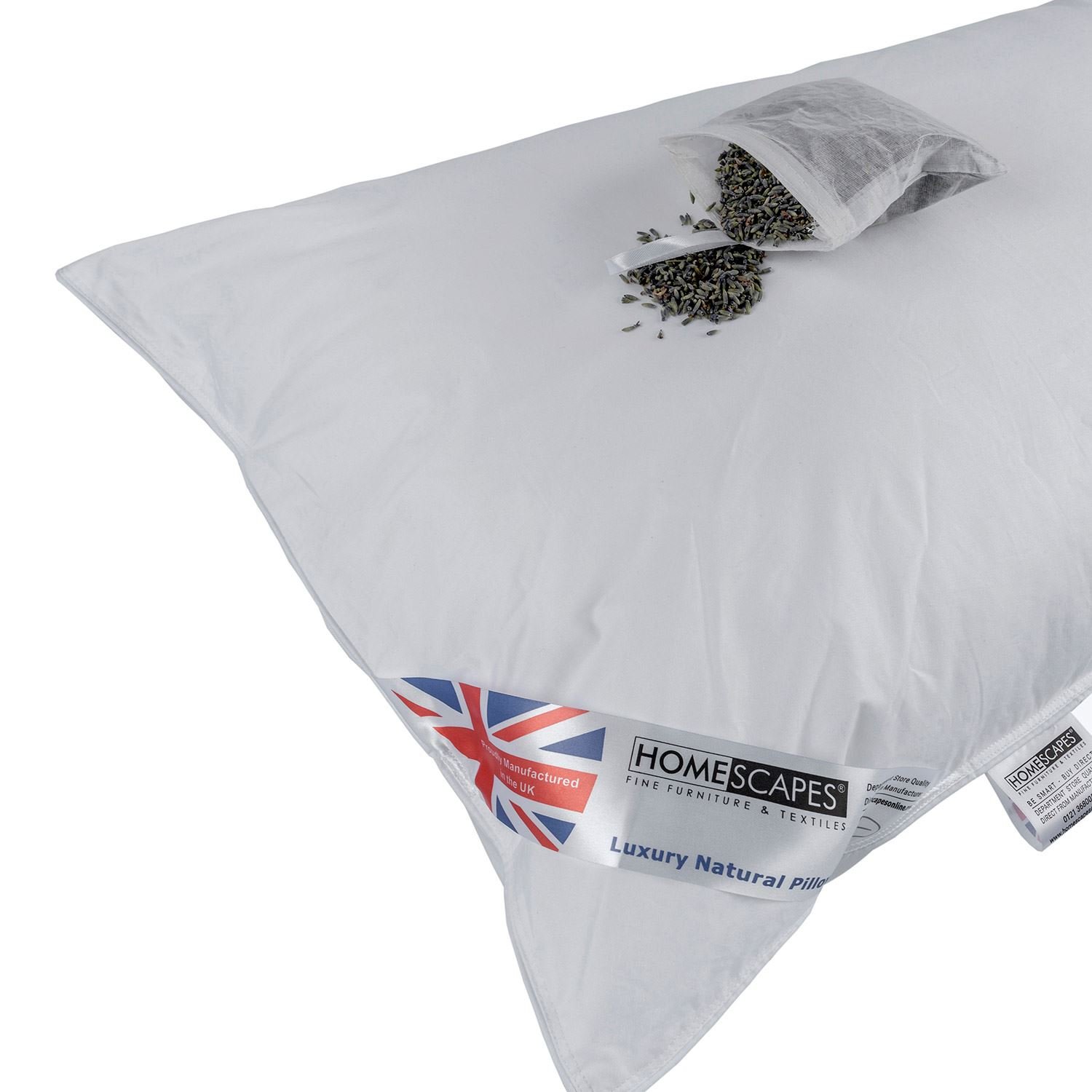 Homescapes Super Microfibre Lavender Pillow With Dried Lavender Insert Extra Fill from B&Q
