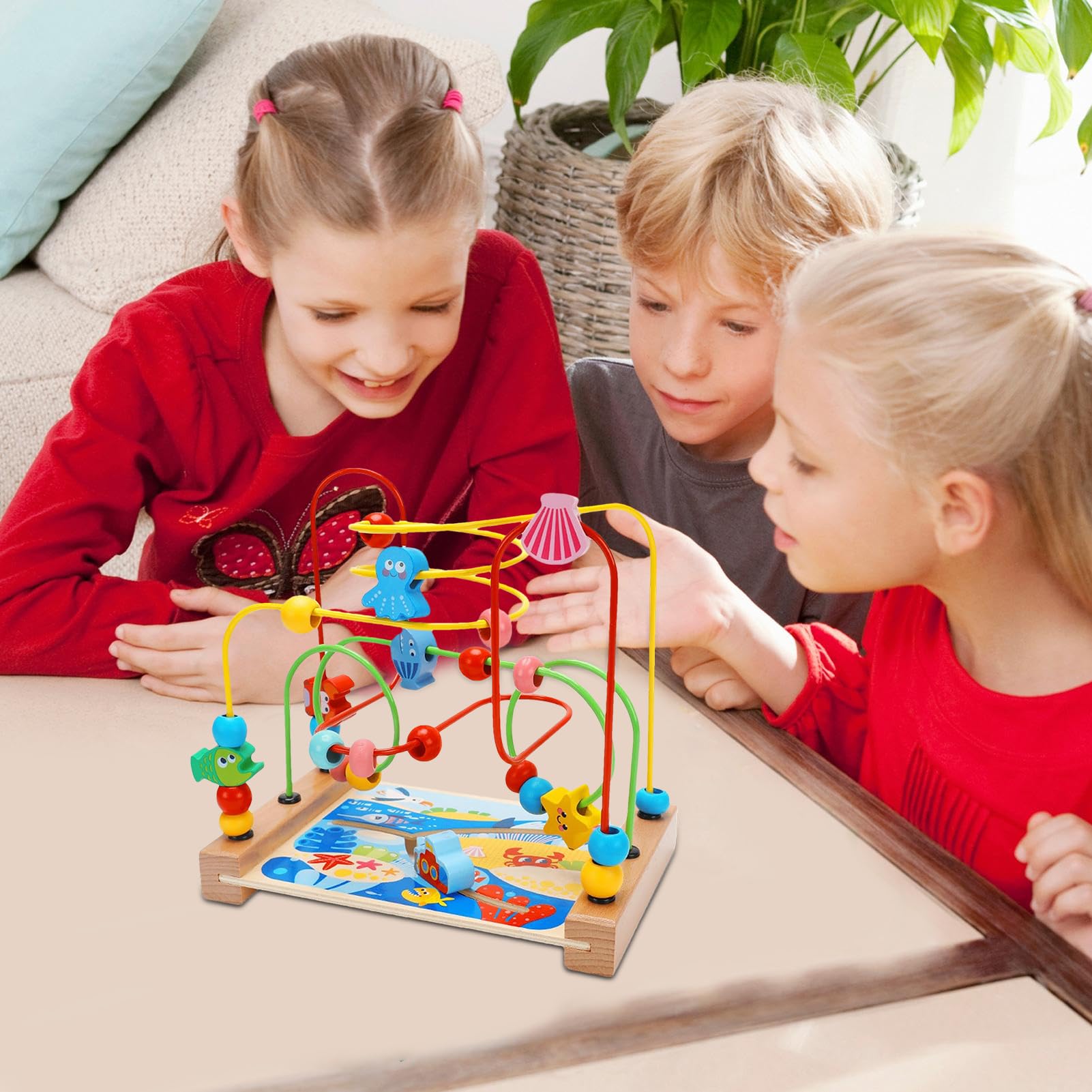 Giocattoli Da Labirinto Con Perline Di Legno Per Bambini Piccoli, Giocattolo Educativo In Legno Con Cerchio | Giocattoli Educativi Per Il Compleanno, Giocattoli Educativi Per La Scuola Materna Per Bam