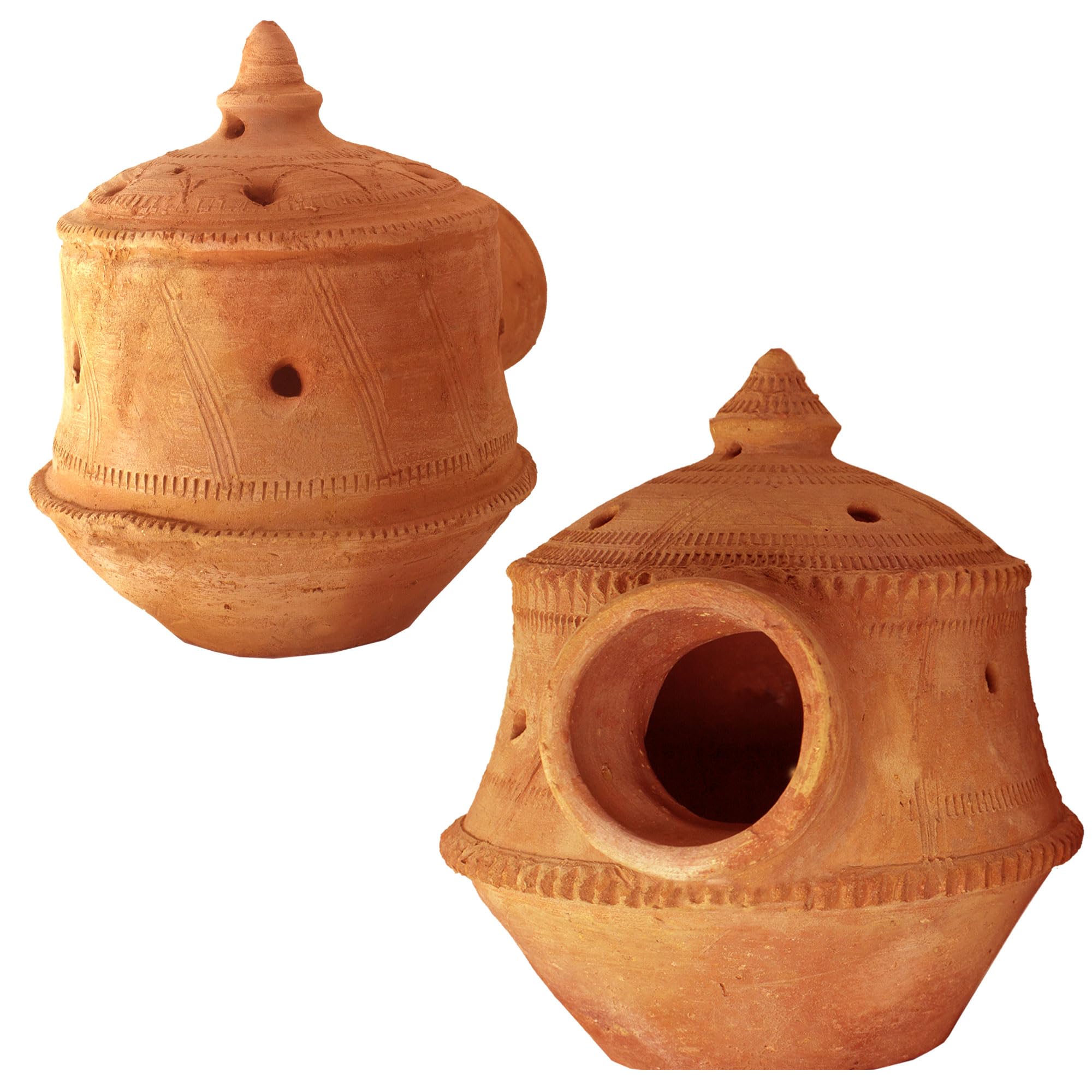 KraftsKala Natural Bird Nest House with 6 Nozzle Bird Feeder, Hanging Bird Nest and Food Box for Cag 2