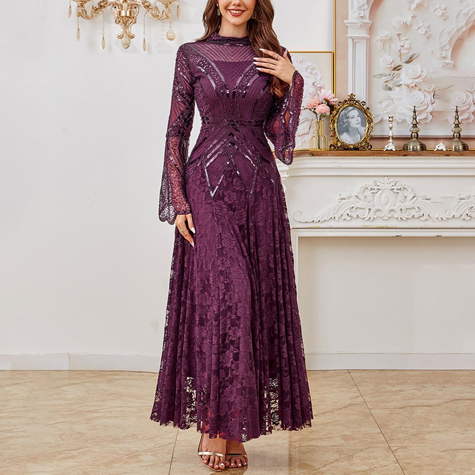 Vestidos Elegantes Mujer Vestido Fiesta Ropa Invierno Trajes Tallas Grandes Otoño Largos Manga Larga Boda De Primavera Nochevieja Elegante