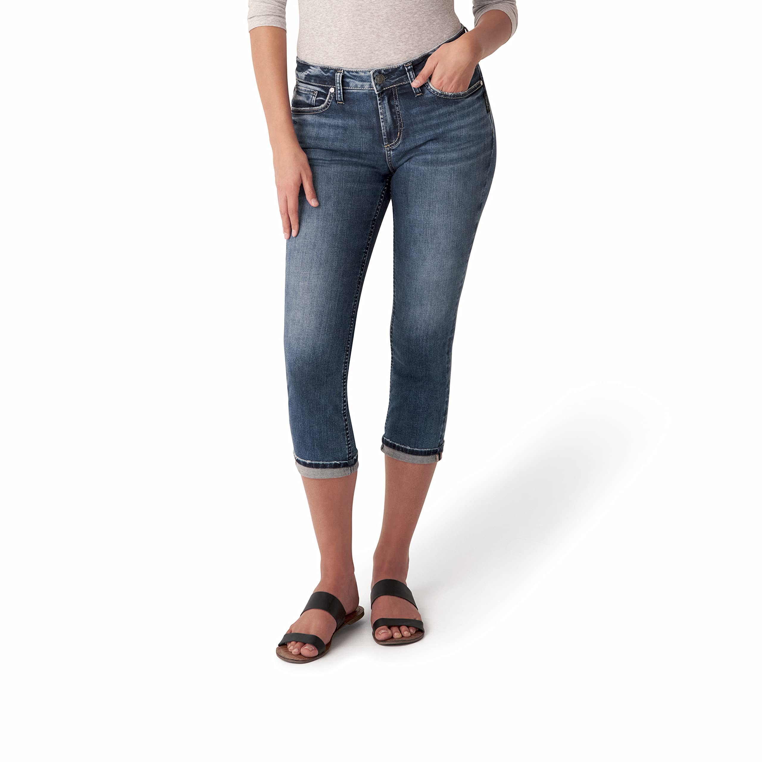 Silver Jeans Co.Women's Elyse Mid Rise Capri