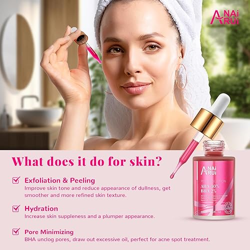 Miniatura 4 de AHA BHA - Solución de exfoliación facial – ácido glicólico 30% + ácido salicílico 2% exfoliante facial 1 onza líquida