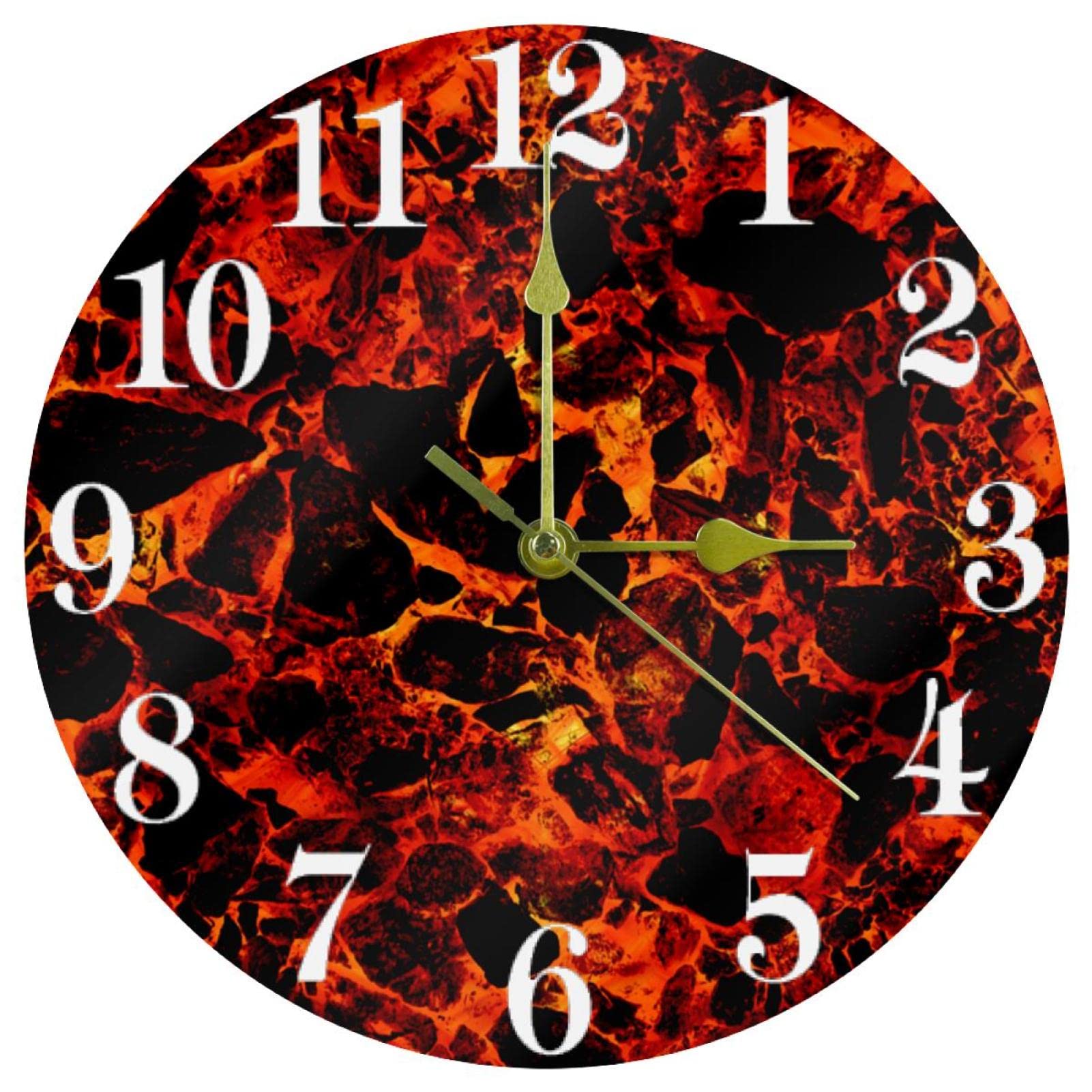 Horloge murale silencieuse Lava Magma à quartz sans tic-tac pour bureau et salle d'étude
