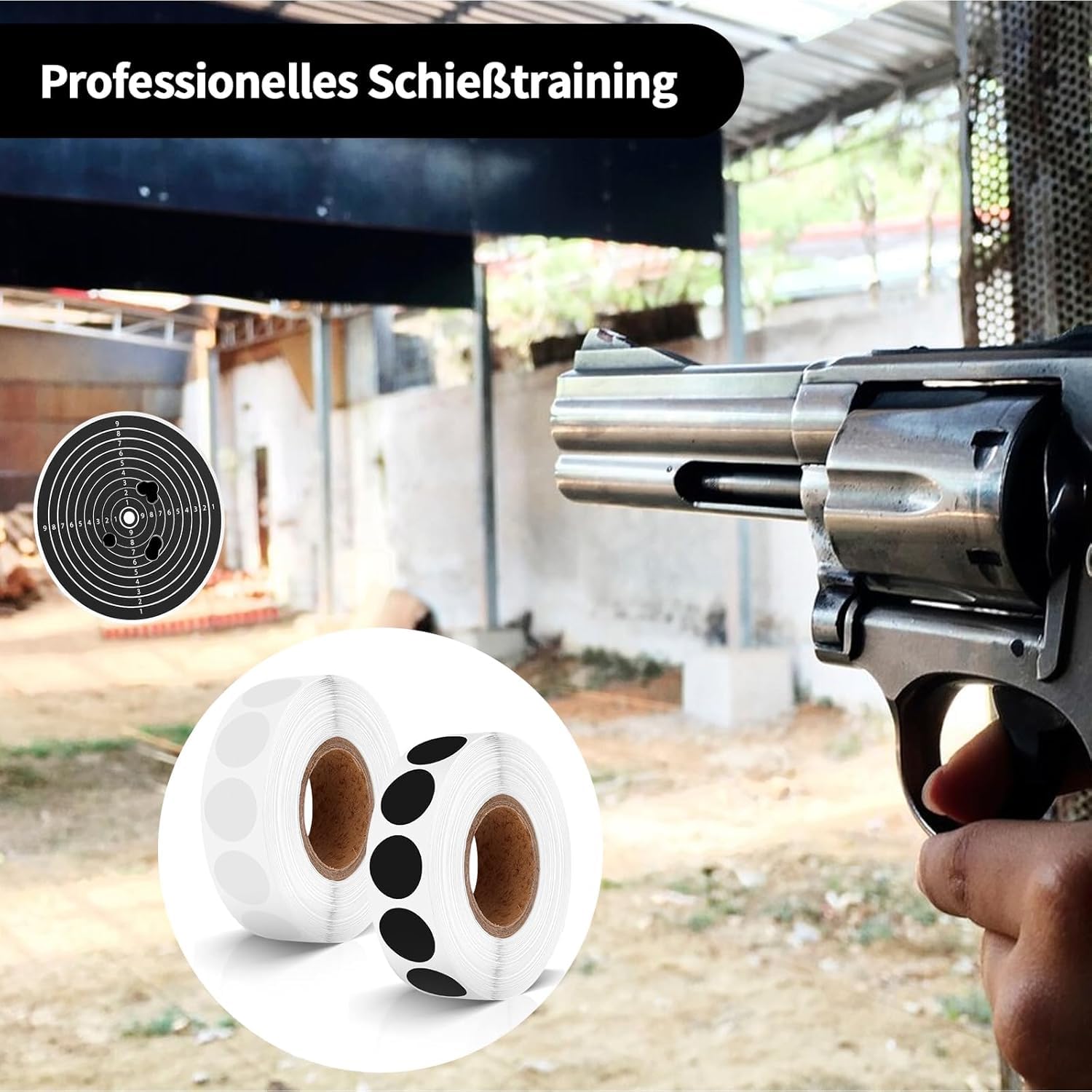 BEIMEIII 3000 Stück Schusspflaster Schwarz Weiss Schießsport Zubehör Klebepunkte 20 mm Sportschützen Durchmesser Sportschützen Zubehör Runde Aufkleber für Schießsport Schützenverein Schützenscheibe