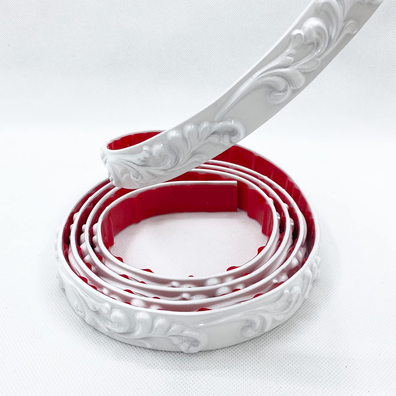 Painted Flexible Molding Trim Self Adhesive,16.4 Feet x 1 Inch PVC Peel and Stick Trim for Mirror Edge Trim Decorative,Wall Edge,Cabinet Edge,Hemming or Door Caulking,Crown Trim Border Frame