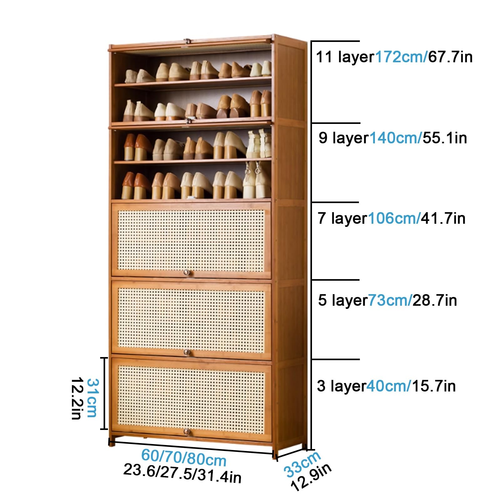Zapatero para entrada de varios niveles con cajón plegable, elegante zapatero para dormitorio y pasillo, ahorra espacio