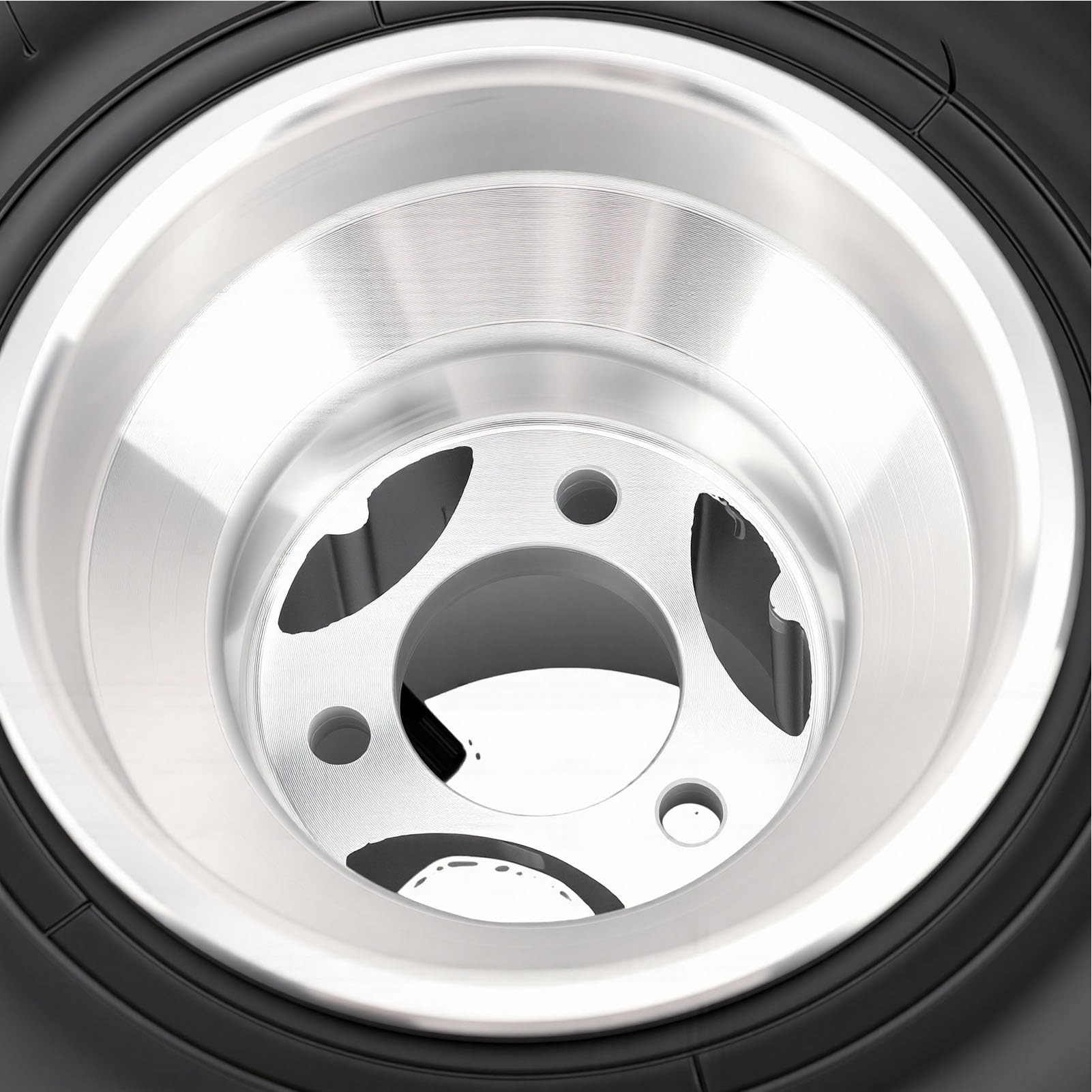 SIXRUN Opona 11x7.10-5 Tubeless Slick 4PR na Aluminiowej Obręczy, Mocowana na 3 śruby, do Gokartów, Wózków, Quadów, Mini Rowerów, Driftu