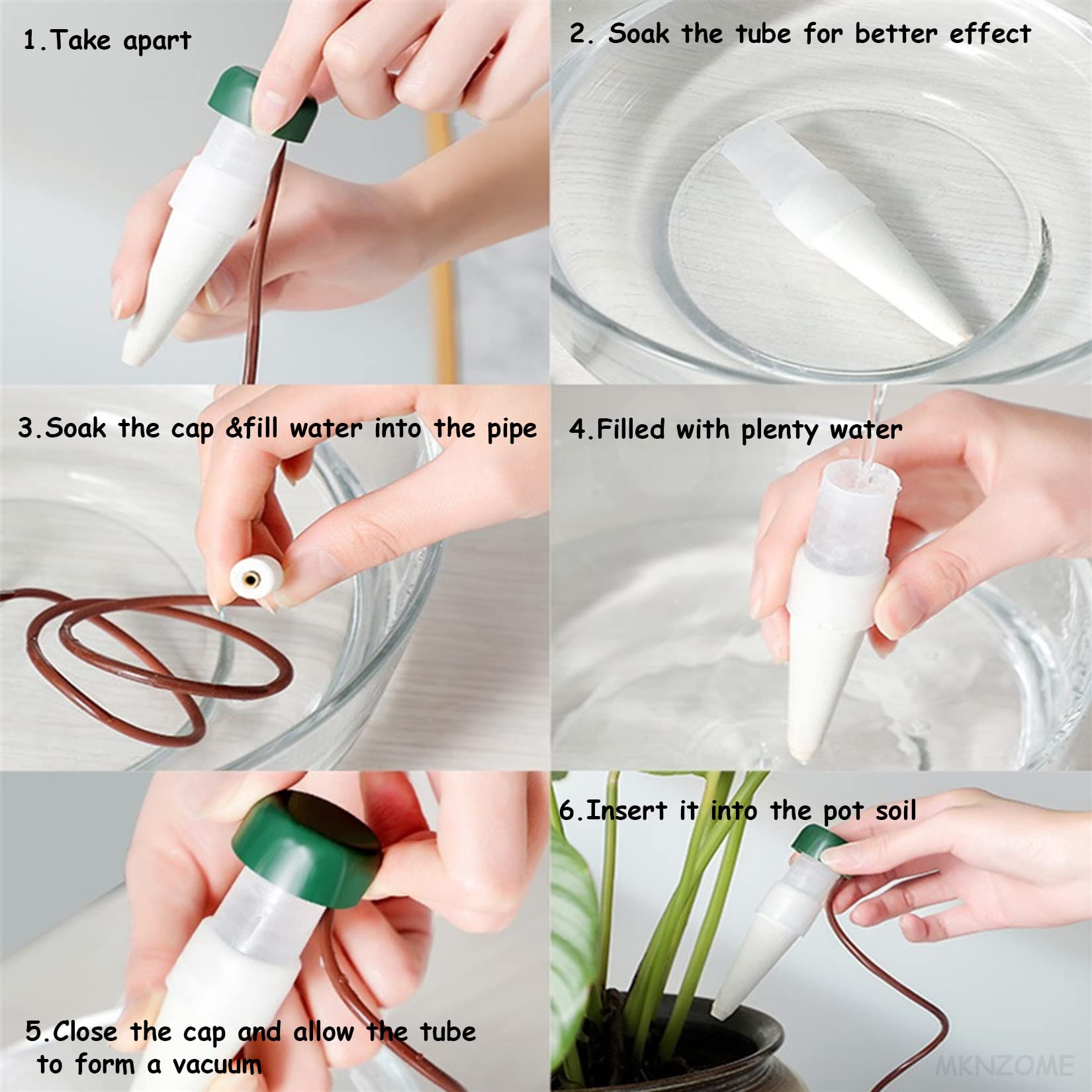 Irrigation Goutte a Goutte Bouteille, 4 Pièces Arrosage Goutte à Goutte en Céramique Arroseur Automatique Plantes Système D'Irrigation Automatique pour Jardin Maison Intérieur Extérieur