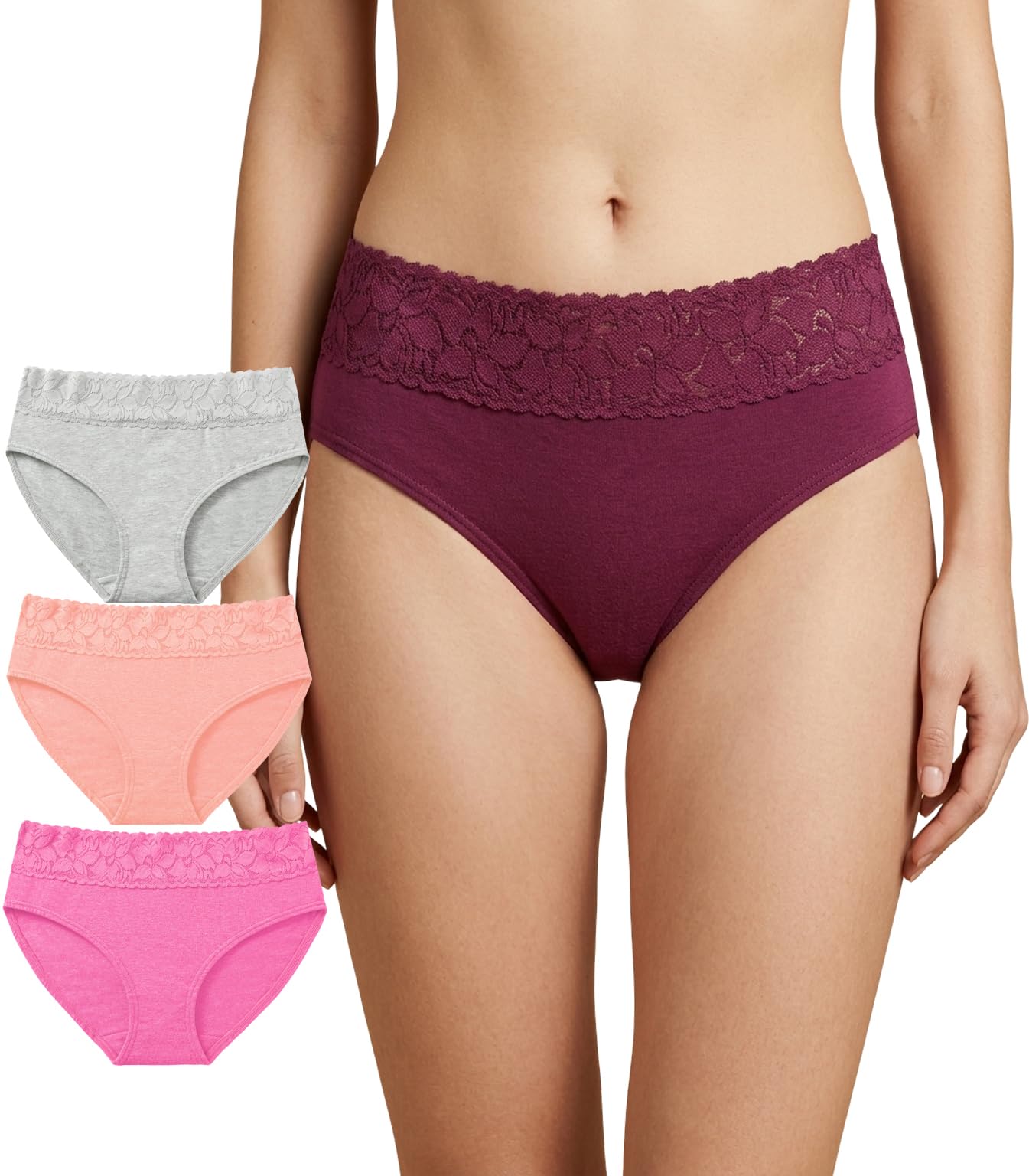 nicsy Womens Underwear Cotton Panties Lace Soft Hipster Panty Ladies Stretch Full Girls Briefs Pack Combo-picture-41