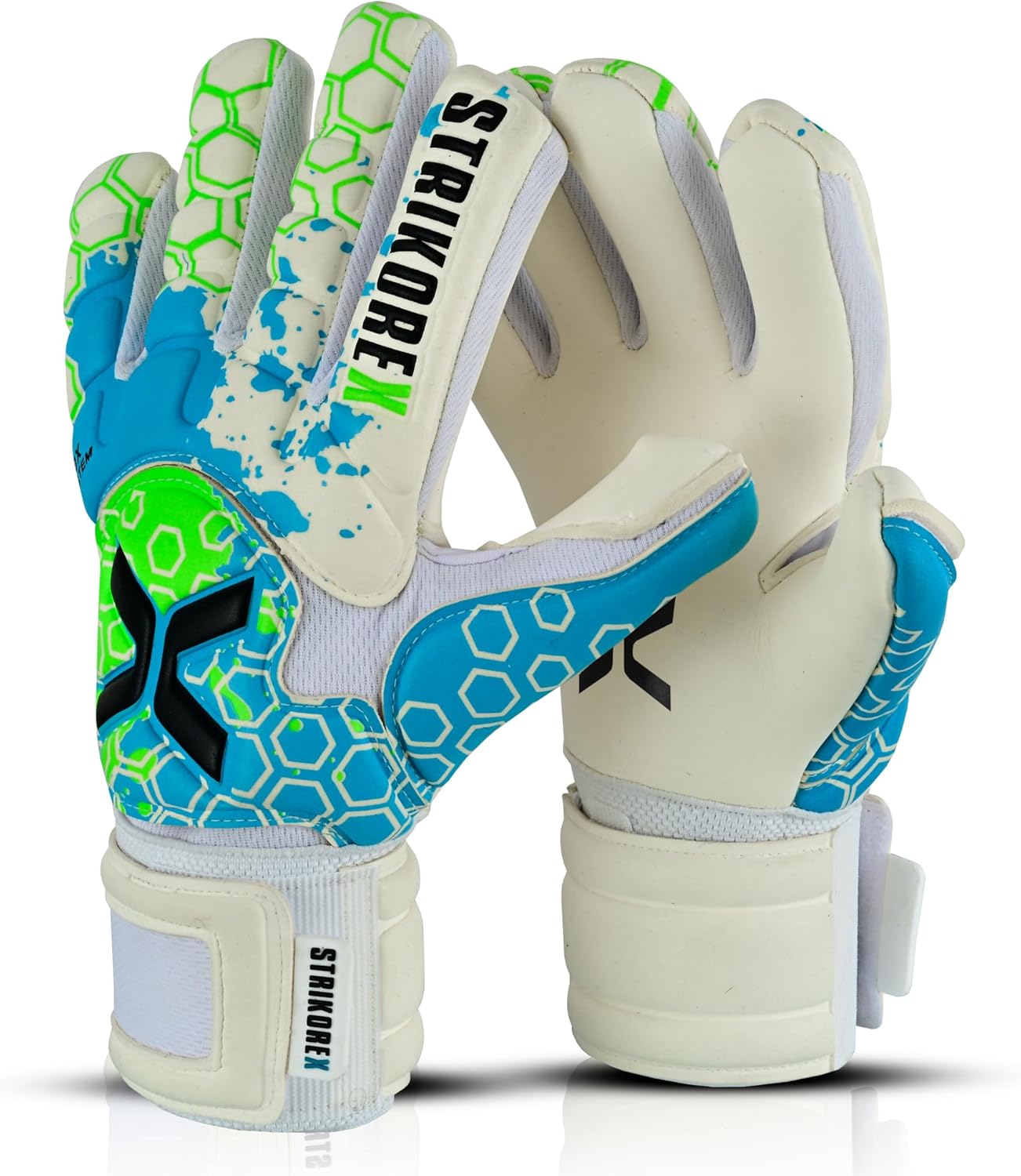 Wild Hawk Professional Goalie Gloves (Sizes 7-10) Pro Fingersaves & 4+3mm Contact Grip | High Performance Pro-Level Goalkeeper Gloves | Based in The USA