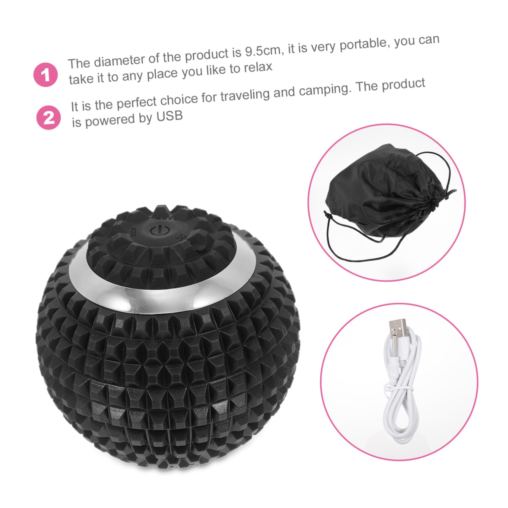 Bola de Masaje Eléctrica Abs Negra para Músculos y Pies