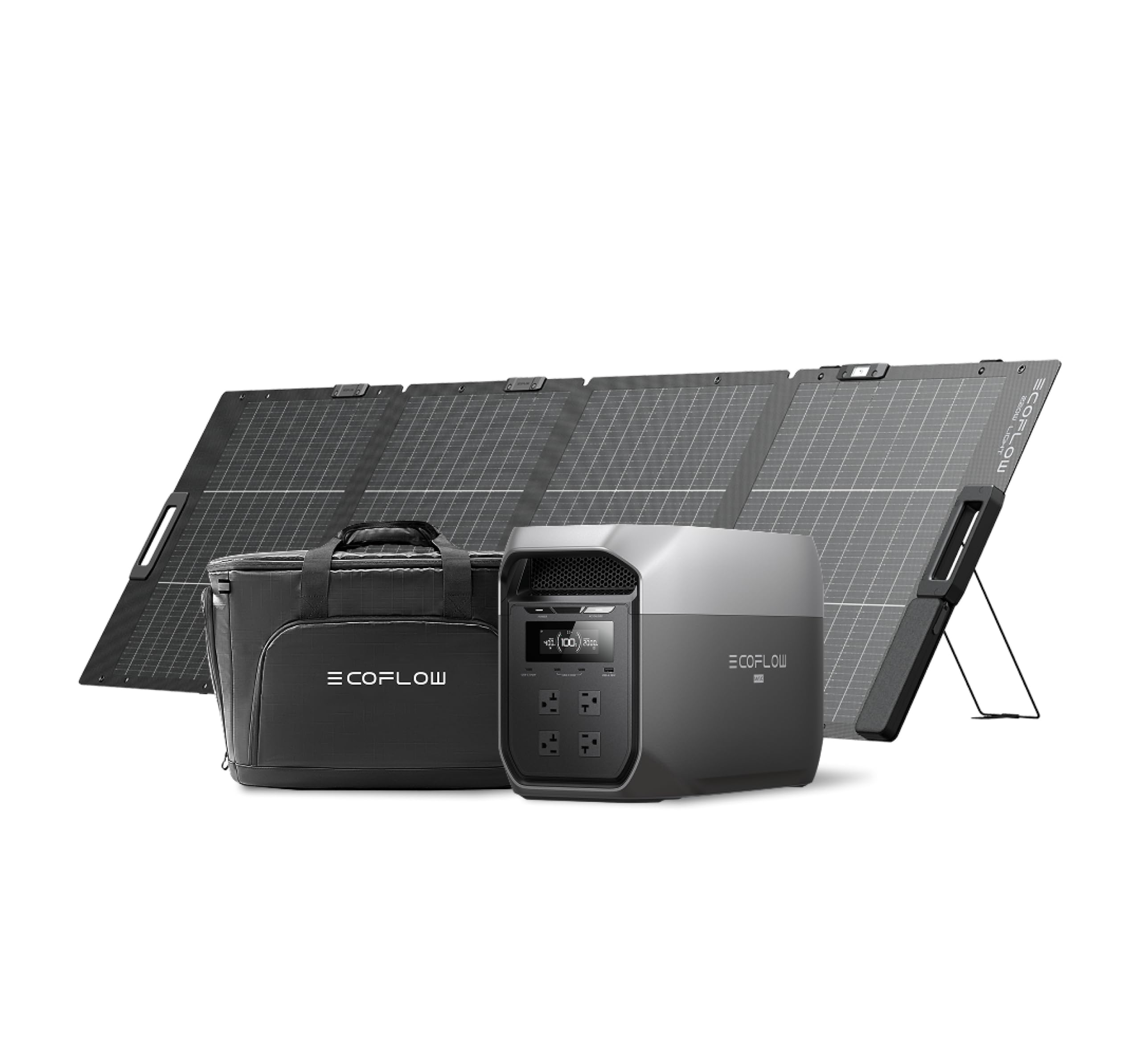EcoFlow ポータブル電源 DELTA 3 Max 2048Wh + 220W軽量両面ソーラーパネル+ 収納バッグ 2000W定格出力 (瞬間最大4400W) エコフロー リン酸鉄リチウム 10年長寿命 車中泊・アウトドア・防災・停電対、Amazonで159,900円・48.7%OFF