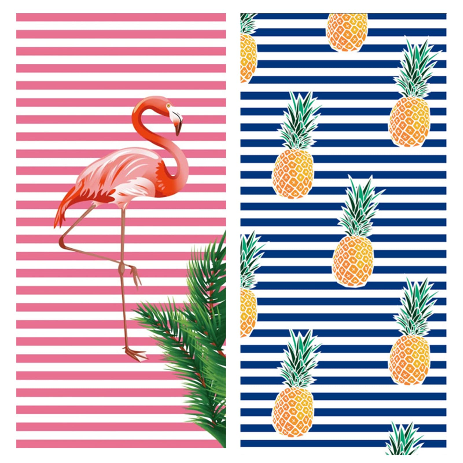 Jokureao 2Pcs Large Microfibre Beach Towel for Adult, 150 * 70cm Quick Dry Sand Free Travel Towel, Lightweight Towel for Swimming, Extra Large Beach Towel, Summer Beachs Towels for Women Men