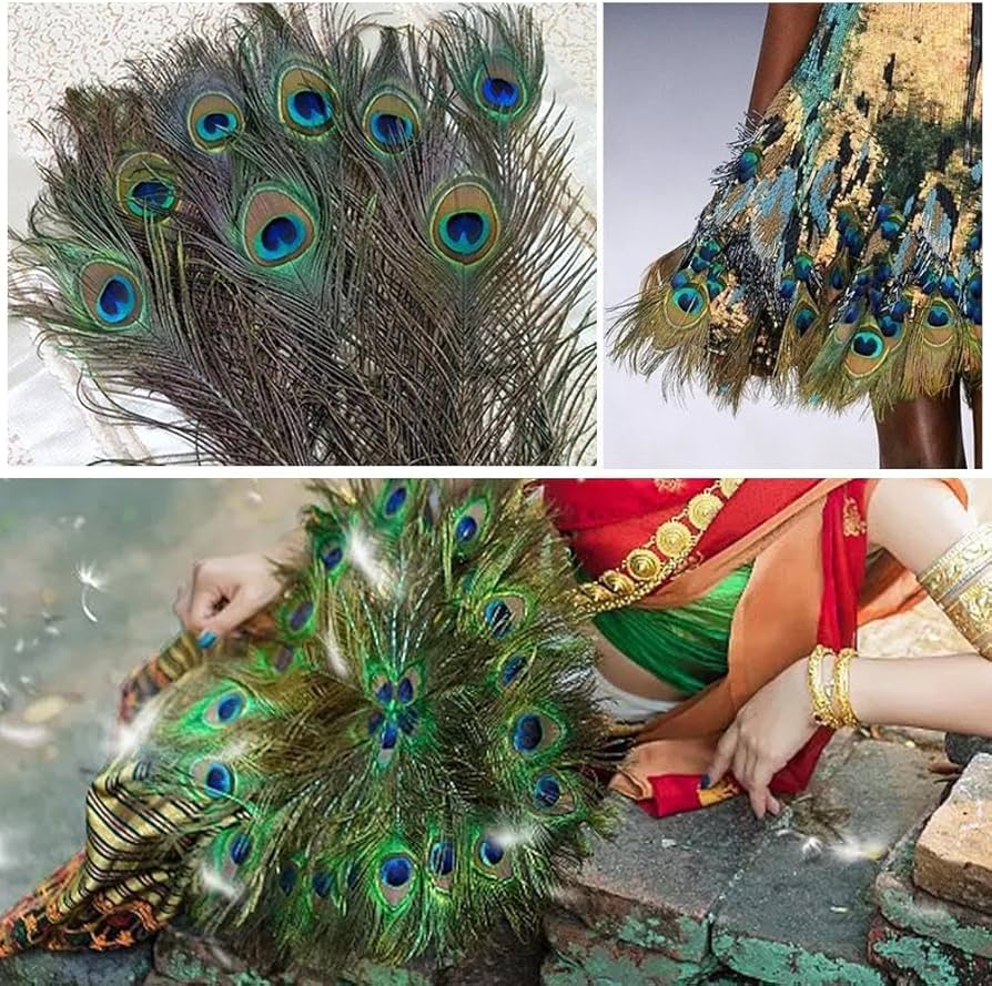 Amazon.co.jp: 羽根 孔雀の羽 目玉羽 装飾用の羽根 ナチュラル