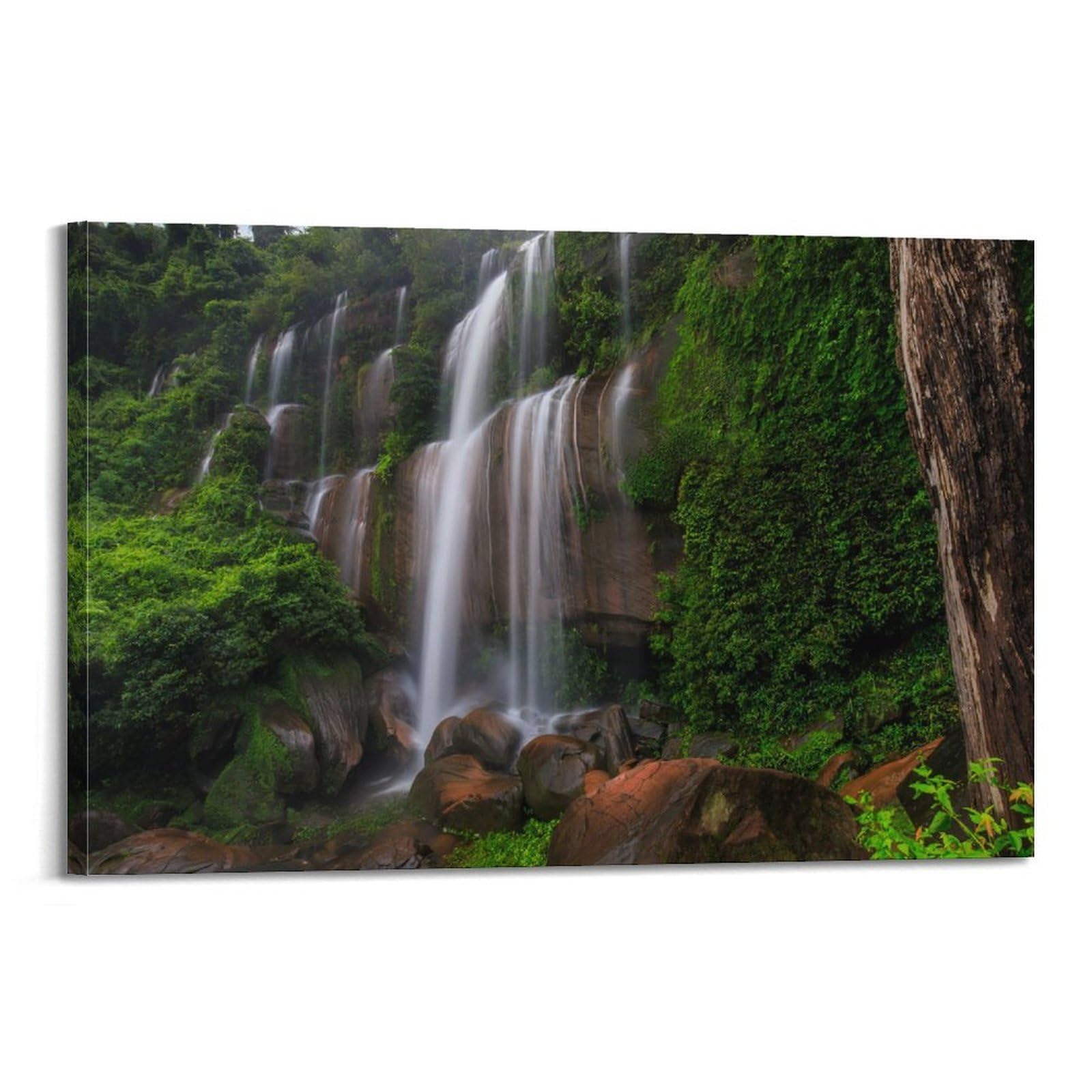 CPGLJD Scenery Poster Waterfall And Forest Poster Decorative Painting Canvas Wall Posters And Art Picture Print Modern Family Bedroom Decor Posters 20x30inch(50x75cm)
