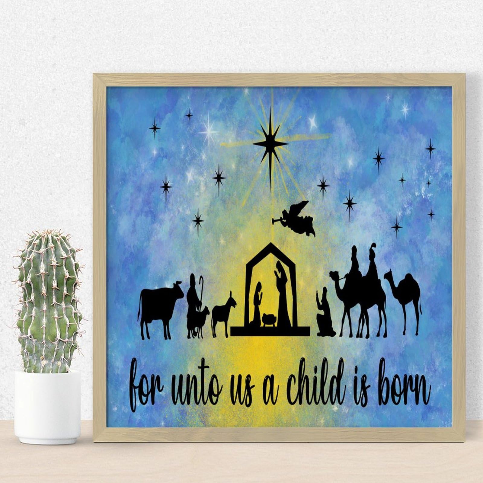Décoration murale pour fenêtre en bois Oh Holy Night - Ambiance de Noël country pour cuisine