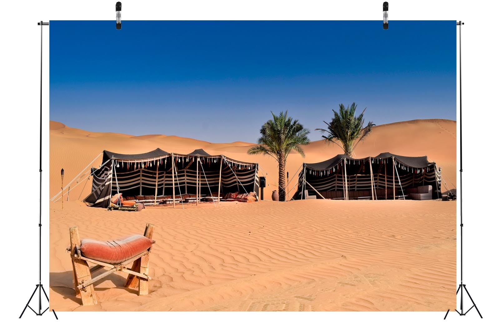 CORFOTO Bedouin Tent Camp Backdrop Fabric 8x6ft Abu Dhabi Desert Outdoor Camping Background for Family Vacation Camping Adventure Party Decorations Kids Adult Portrait Photoshoot Props : Electronics