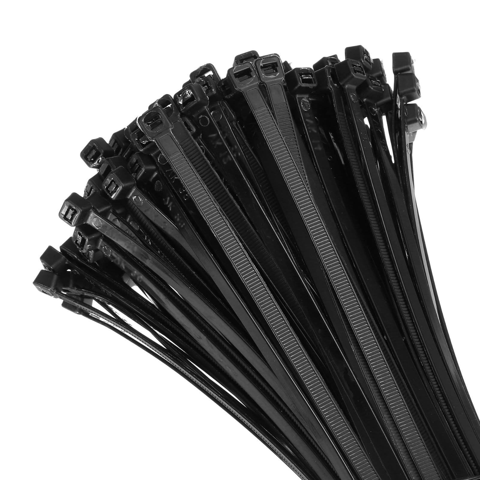 Unifizz 200PCS Cable Zip Ties 500mm x 5.2mm Balck – Self-Locking Nylon Cable Ties Wraps for Cord Management, Indoor and Outdoor