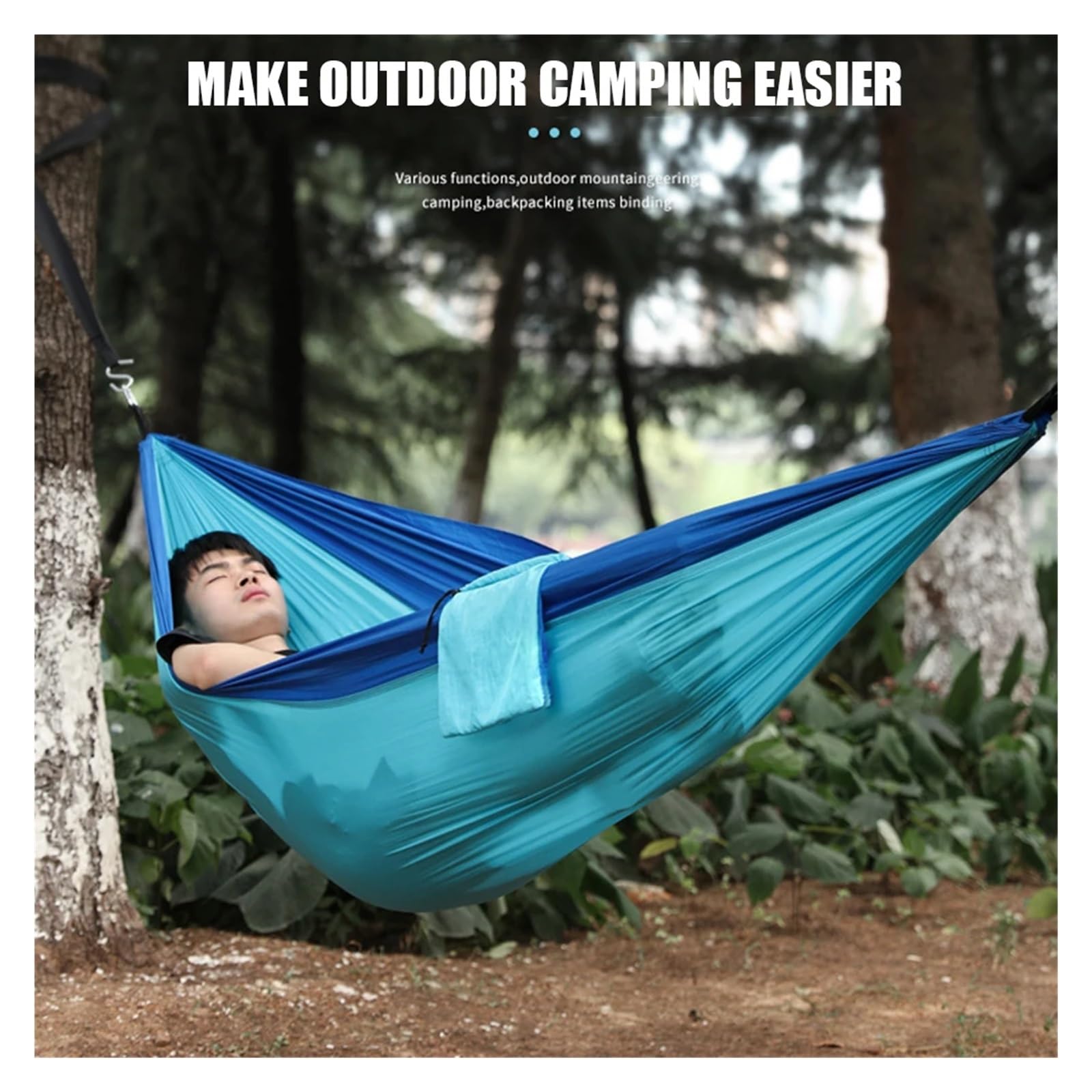 Hamac D‘ExtéRieur Portable Camping Hamac Double Lit Suspendu Hamac Léger en Plein Air Étanche Durable Survie Voyage Loisirs Lit 214 (Color : 245 x 90cm B)