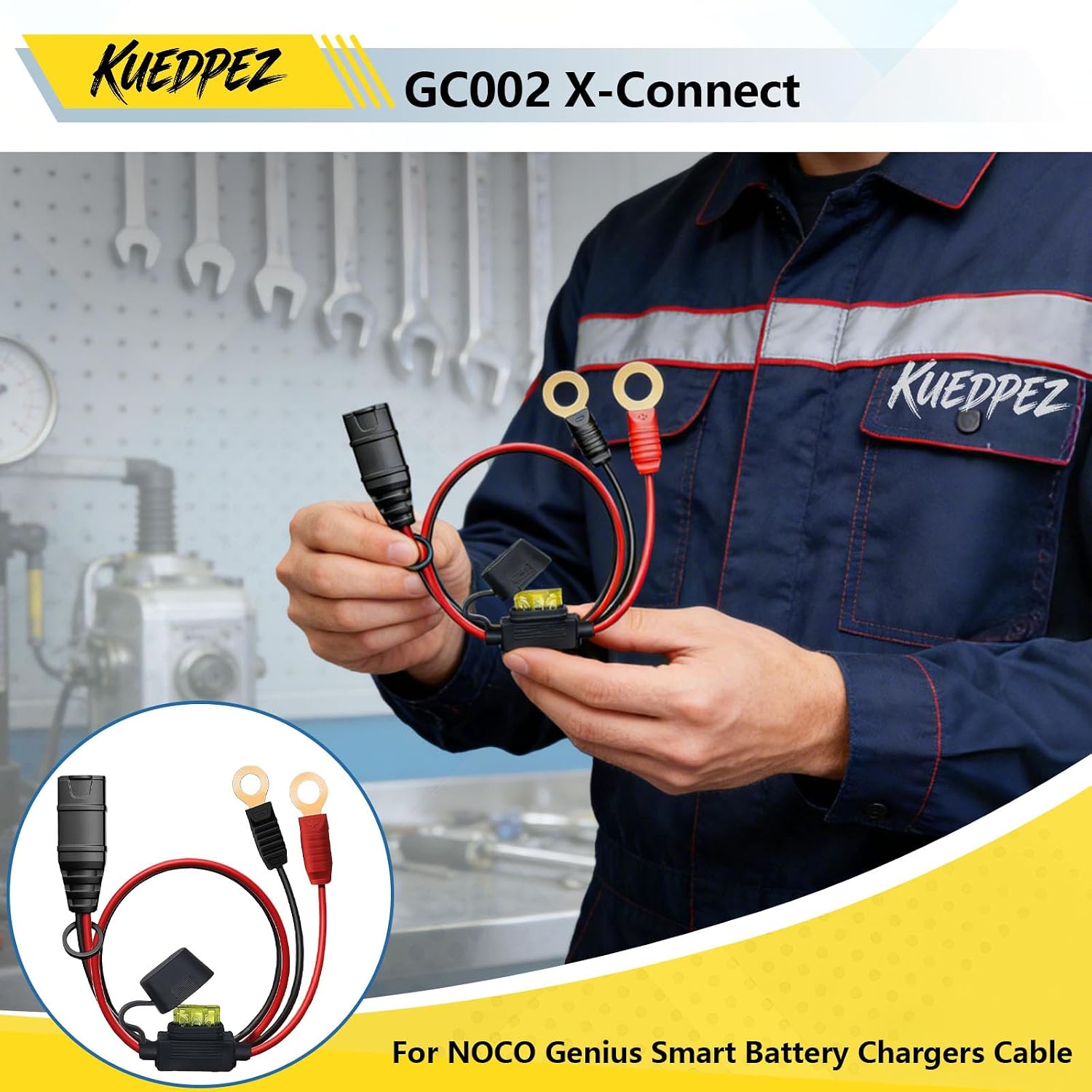 Fit for NOCO GC002 X-Connect M6 (1/4in) XL Eyelet Terminal with 20A Fuses