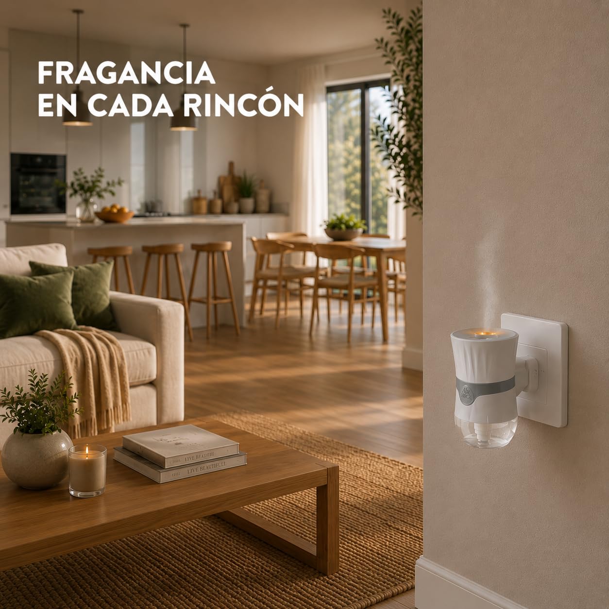 Air Wick Ambientador Eléctrico - Aparto y Recambios de ambientador casa con Aroma a Delicias de Verano, 1 Aparato + 3 recambios Multicolor