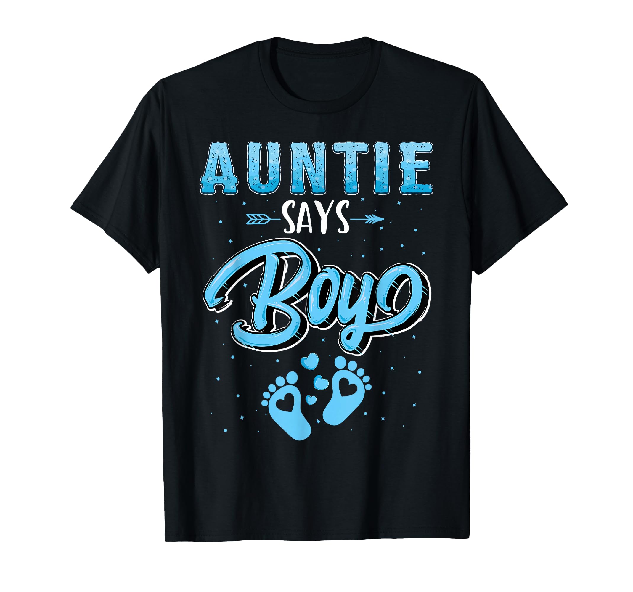 Gender Reveal Auntie says Boy Baby Matching Family Set T-Shirt