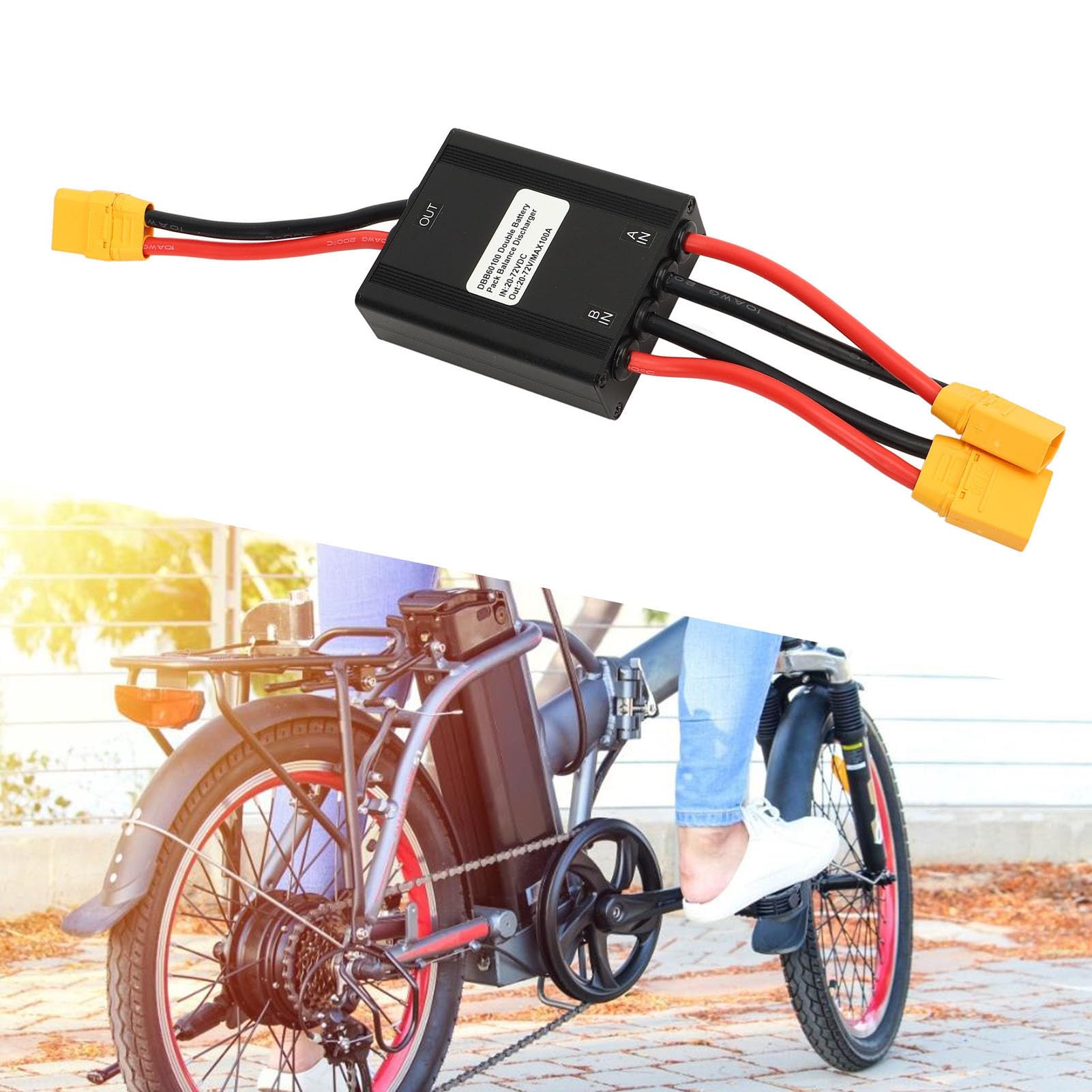 KIMISS Convertidor de Descarga de Batería Doble de Bicicleta Eléctrica 20V-72V Dual Batería Paralela Adaptador de Módulo Paralelo para un Rendimiento Mejorado y una Capacidad de Control (100A)
