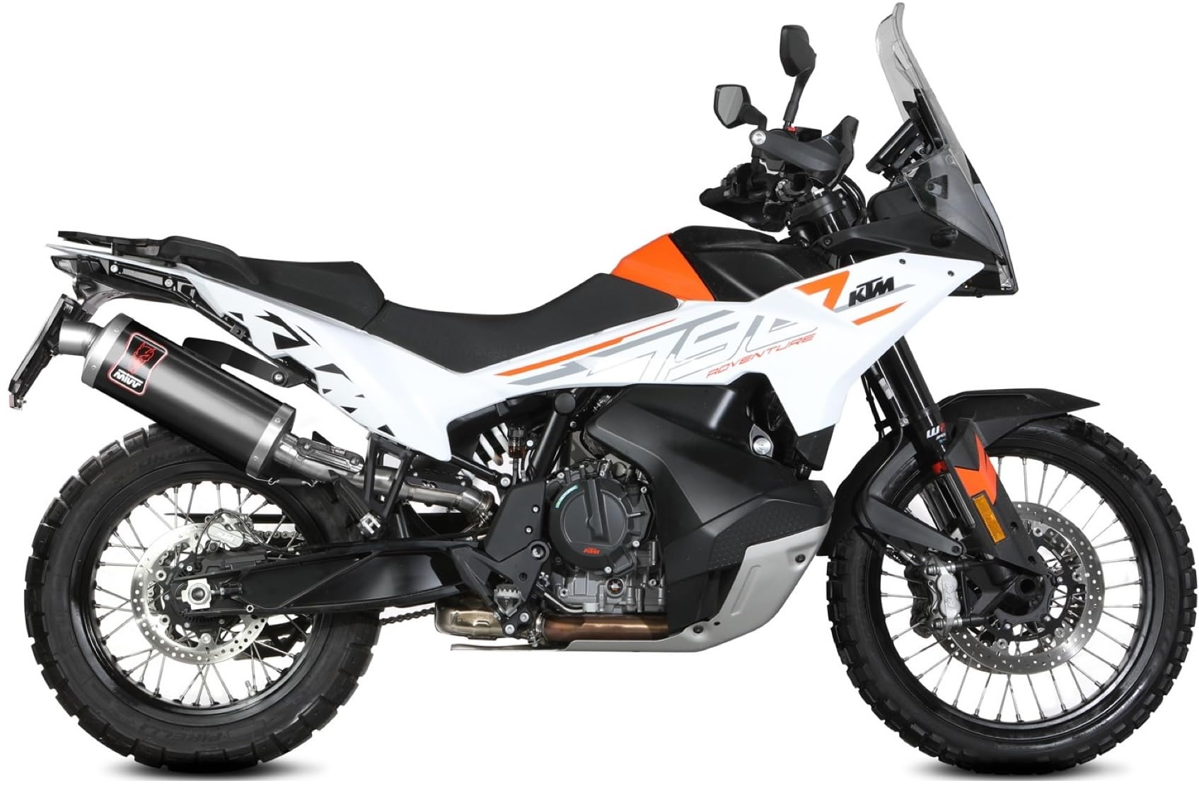 mivv scarico omologato cat-oem dakar inox nero compatibile con ktm 790 adventure/r 2019 2020 mototopgun