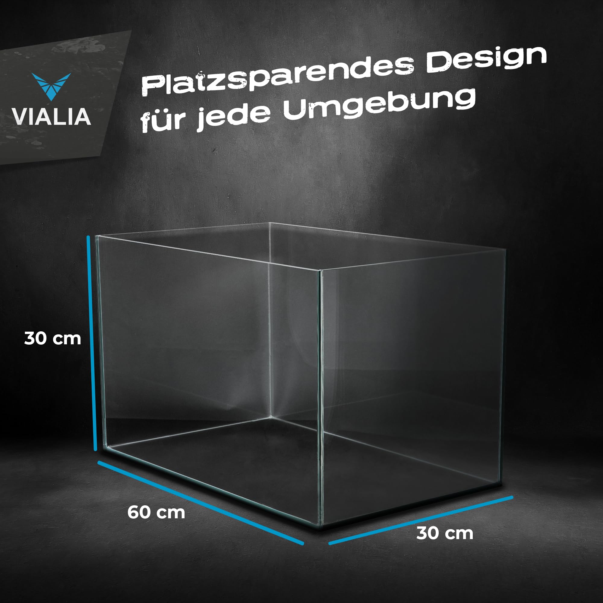 Aquarium 60x30x30 cm, 54 Liter Glasbecken mit Juwel LED, weiß | Kompaktes Süßwasser- und Meerwasser-Aquarium mit weißer Abdeckung, integrierter LED-Beleuchtung und Futterklappe