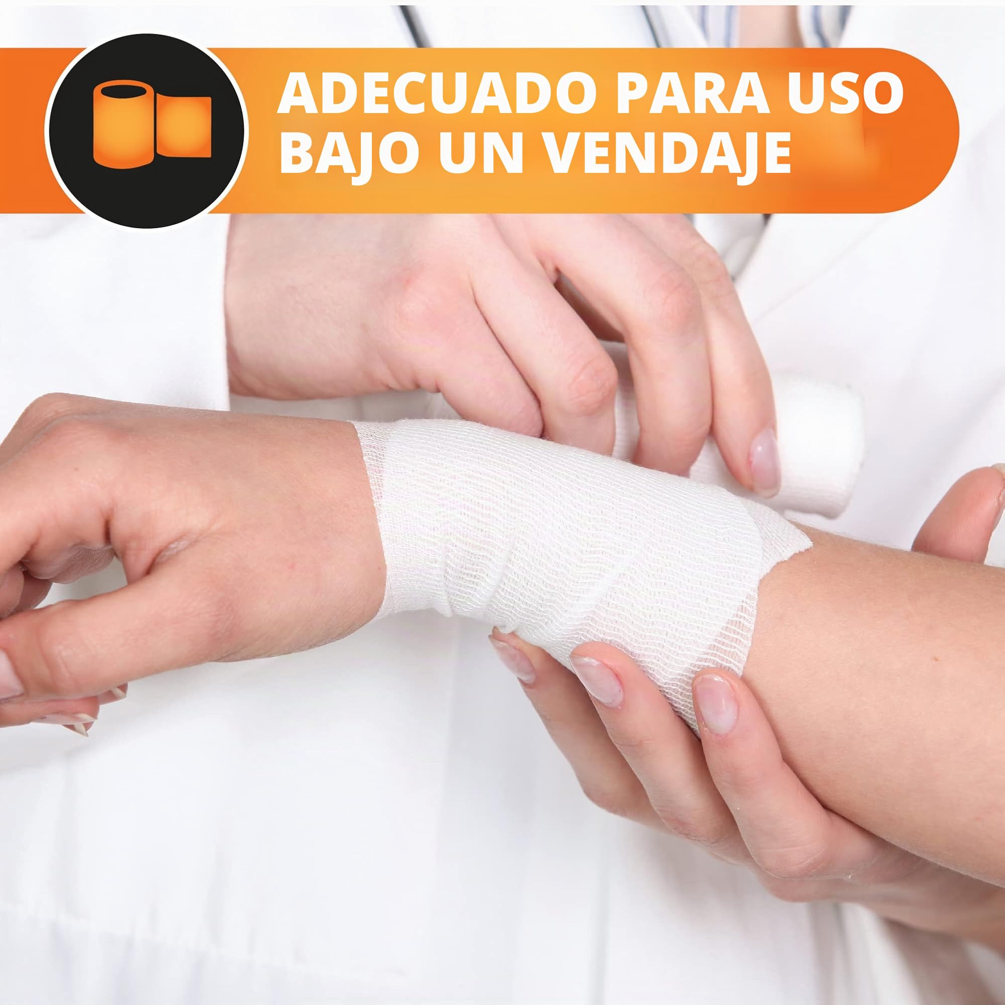 Gasas Estériles 5x5 cm, 100 Unidades (20 Sobres x 5), Envasadas Individualmente, Para Cuidado de Heridas y Primeros Auxilios