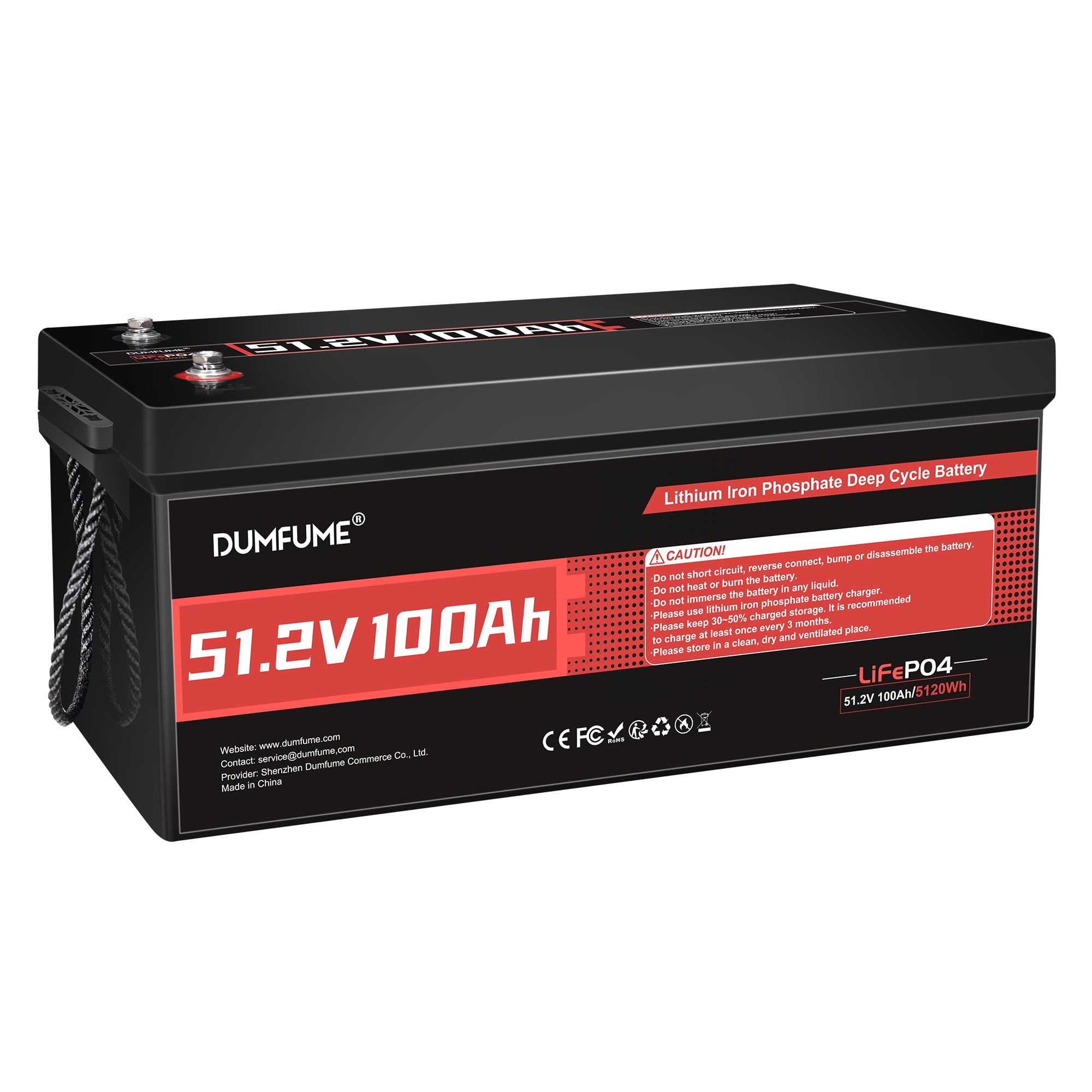48V, 100Ah, 200A Lifepo4 Batteria Al Litio Da, Protezione BMS A Bassa Temperatura, Batteria Da 48V, Supporto Fino A 5kW, 6000+Cicli Profondi, Perfetta Per Golf Cart Camper, Applicazioni