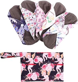 Hemoton Menstrual Pad Reusable 5pcs Washable Panty Liners panty liners for women washable pads girl panties Washable aunt towel Woman Menstrual Pads
