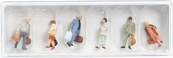 Preiser 14070 Pedestrians Walking Railway Travelers Package6 HO Model Figure