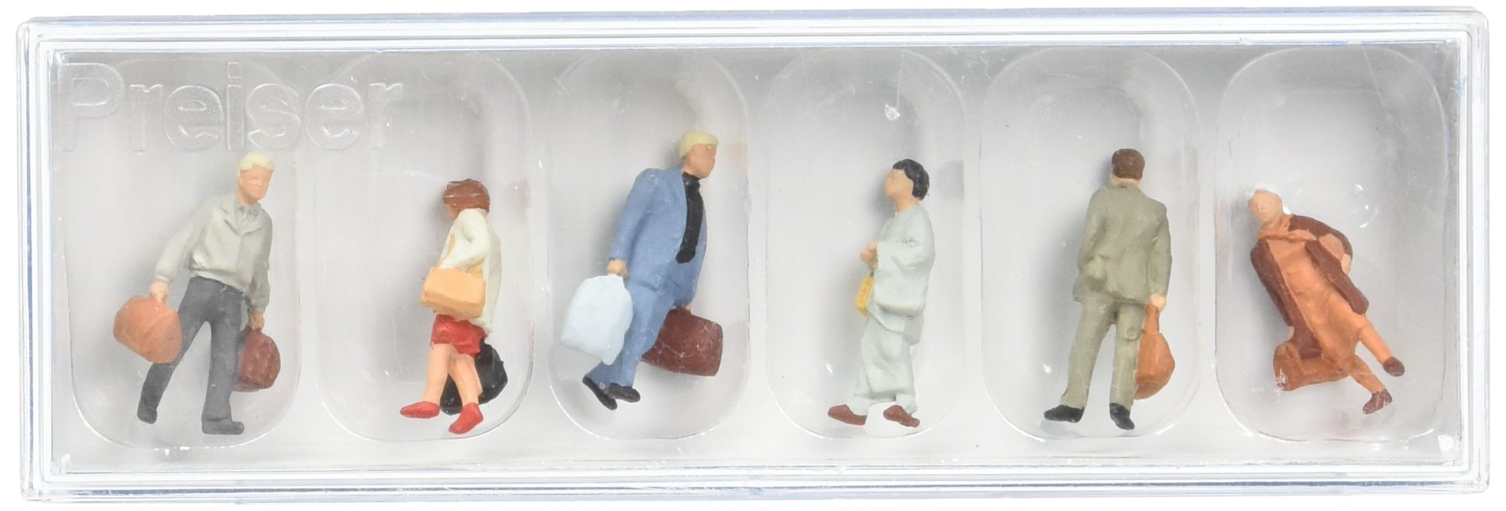 Preiser 14070 Pedestrians Walking Railway Travelers Package(6) HO Model Figure