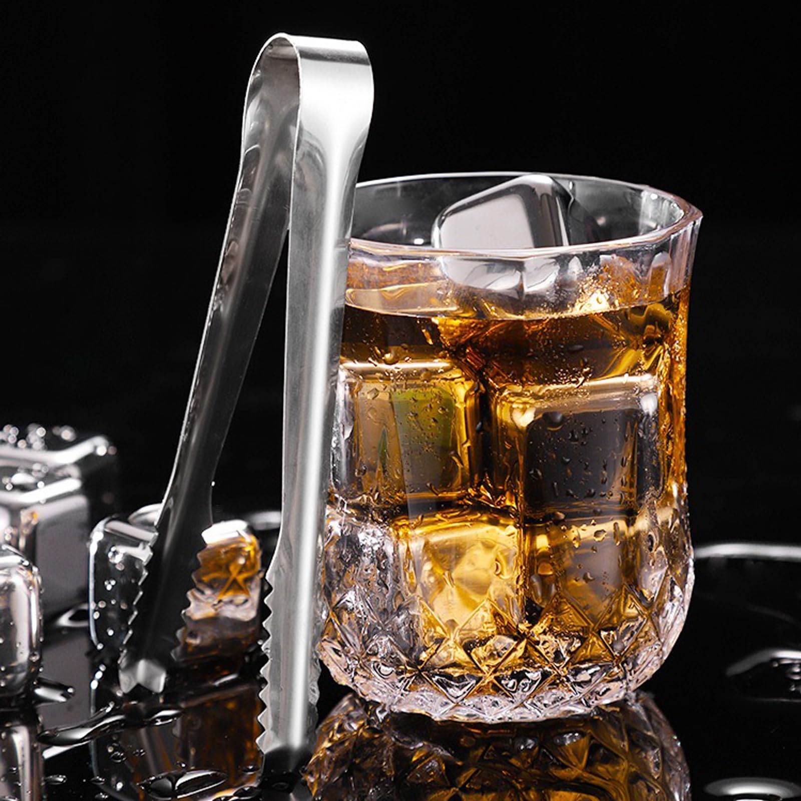 Nutabevr 8 Piezas Cubitos Hielo Reutilizable Acero Inoxidable 304 Piedras de whisky