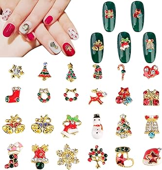 Amazon.co.jp: VTEERY(みさ) クリスマス ネイルパーツ 28個セット 3D