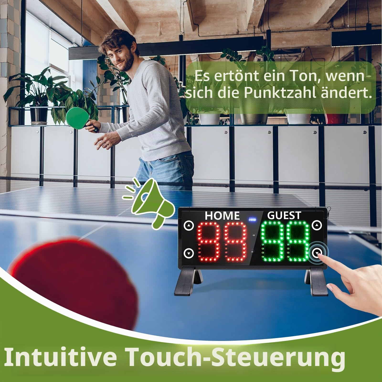 YZ 3-Zoll Digital Anzeigetafel, Helles Touchscreen Scoreboard, Tragbares Elektronisches Scoreboard mit Fernbedienung, Outdoor Sport Punktezähler für Fußball, Basketball & Verein