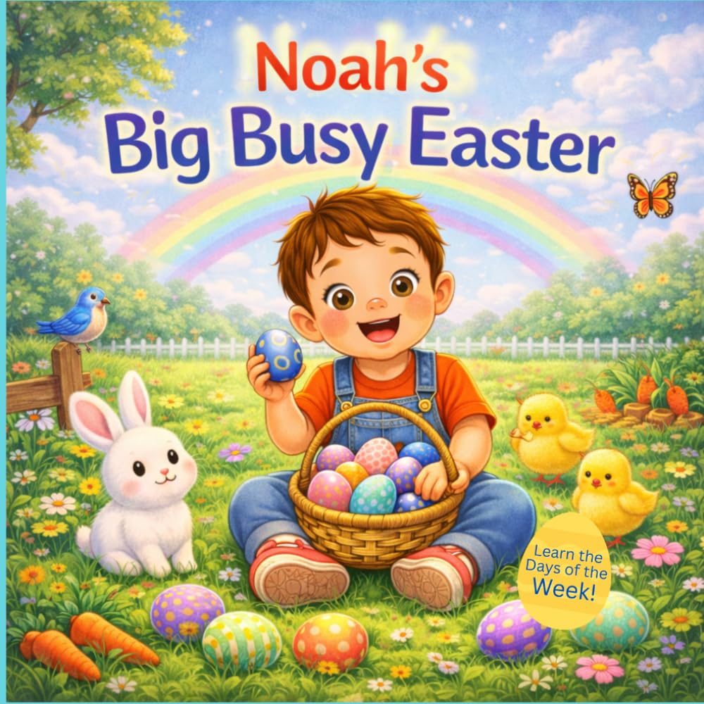 Noah’s Big Busy Easter - Learn the Days of the Week: An Easter Adventure for Toddlers | Eggs, Bunnies, Baking and Easter Fun for Kids Named Noah (Three Hearts Personalized Baby Book Series (NOAH))