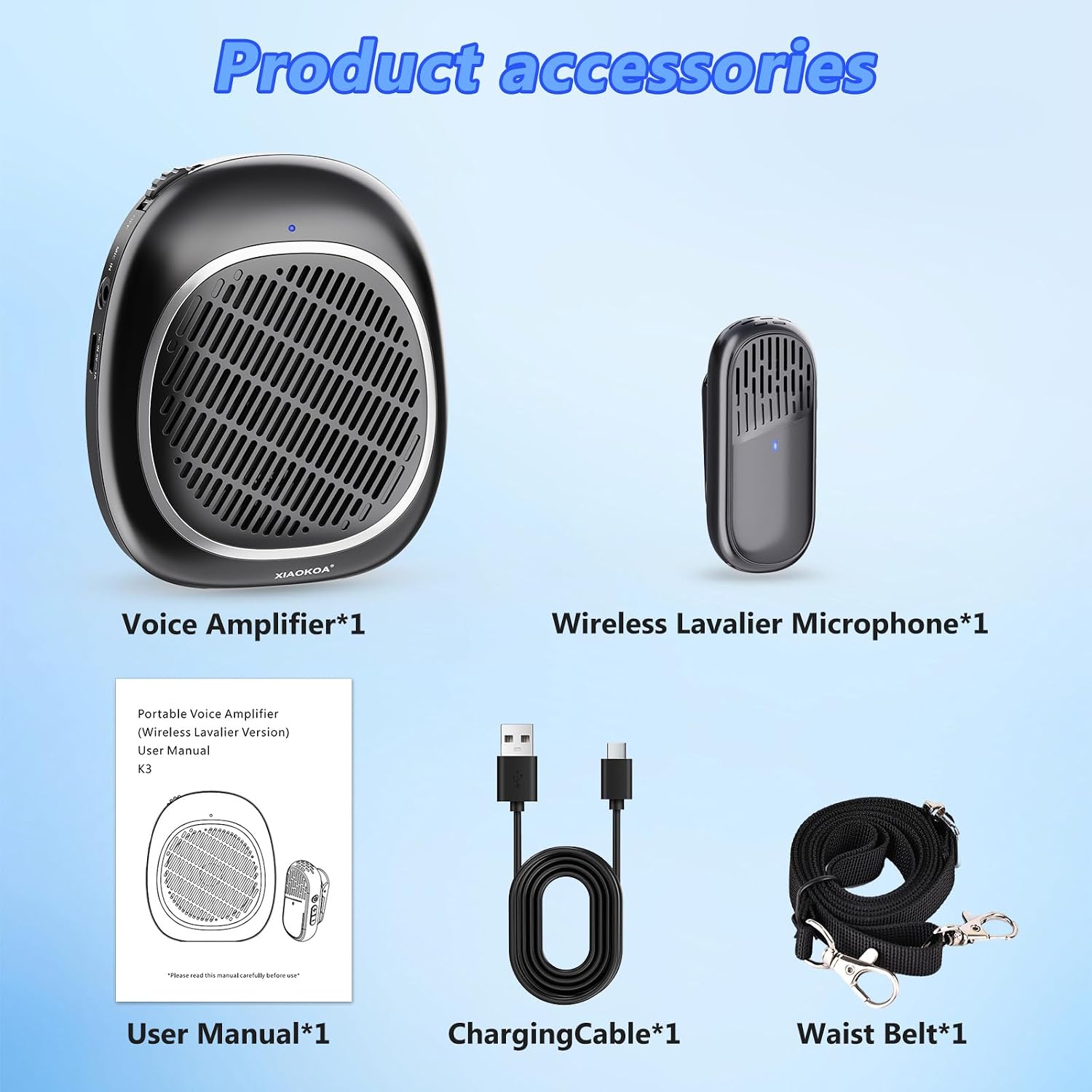 Magnetic Wireless Lavalier Microphone with Voice Amplifier for Teachers