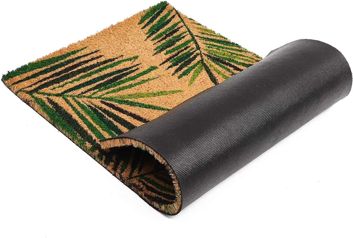 Juvale Door Mat - 30 x 17 in, Brown, Tropical Style - Outdoor Coir Doormat for Front Door - Dirt-Scraping Welcome Mat