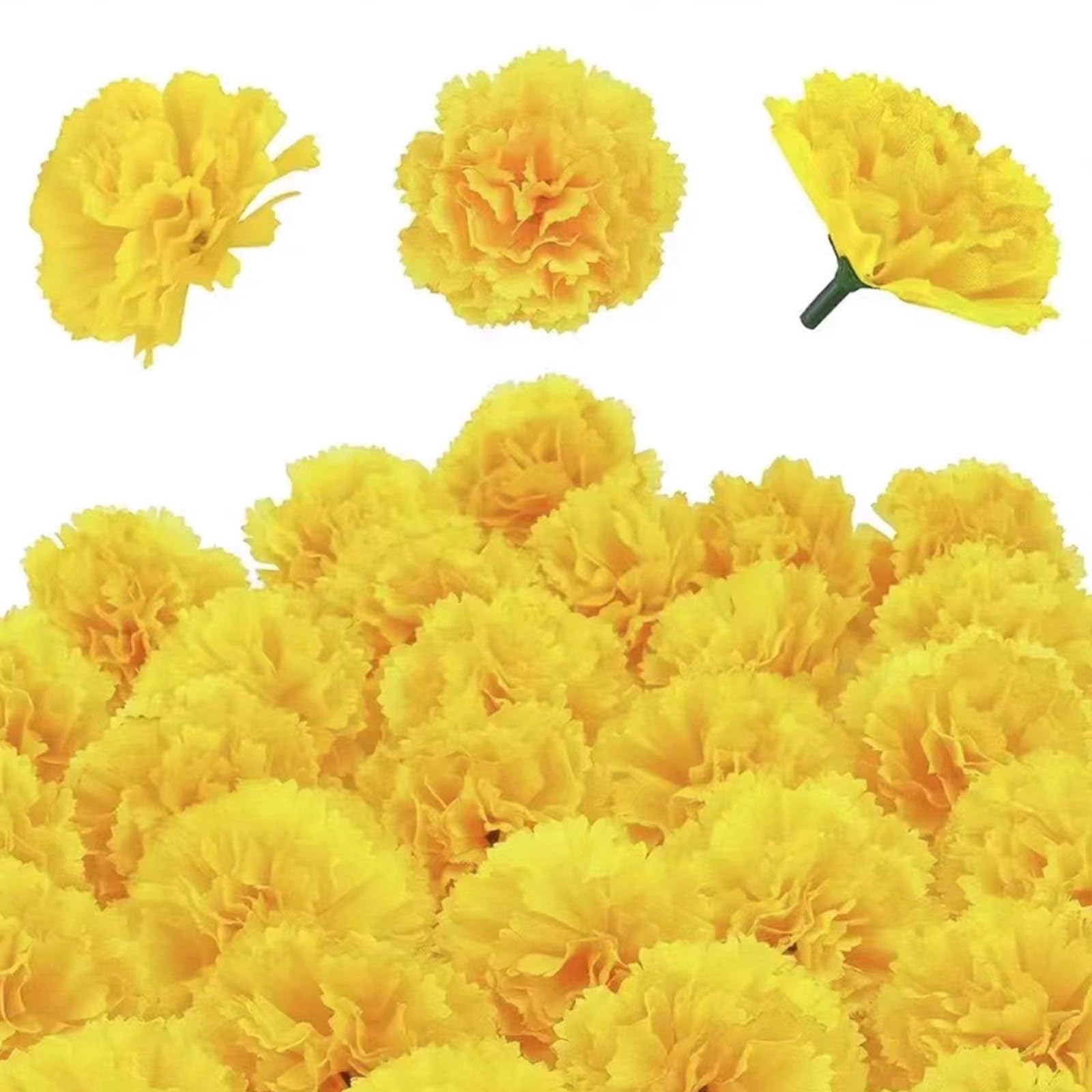 Lerpwige 50 Divisions Realistic Fabric Tagetes Inflorescences 6cm Flower Executives Flexible Substrates For Party Deck Blossomy Arrangements Wedding Wreath Decorations