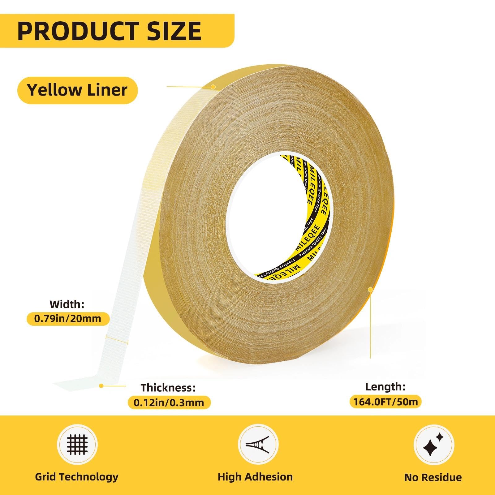 Confezione da 2 nastri biadesivi in tessuto resistente, 2 cm x 40 m (100 m in totale) extra large ad alta aderenza, forte nastro adesivo da parete su 2 lati per artigianato, tappeti, multiuso