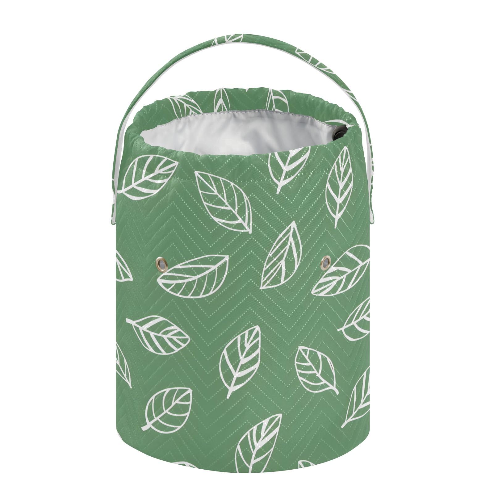 Yarn Storage Bag Small Crochet Bag Knitting Bag Organizer Leaves White Lines Yarn Bags for Crocheting Basket