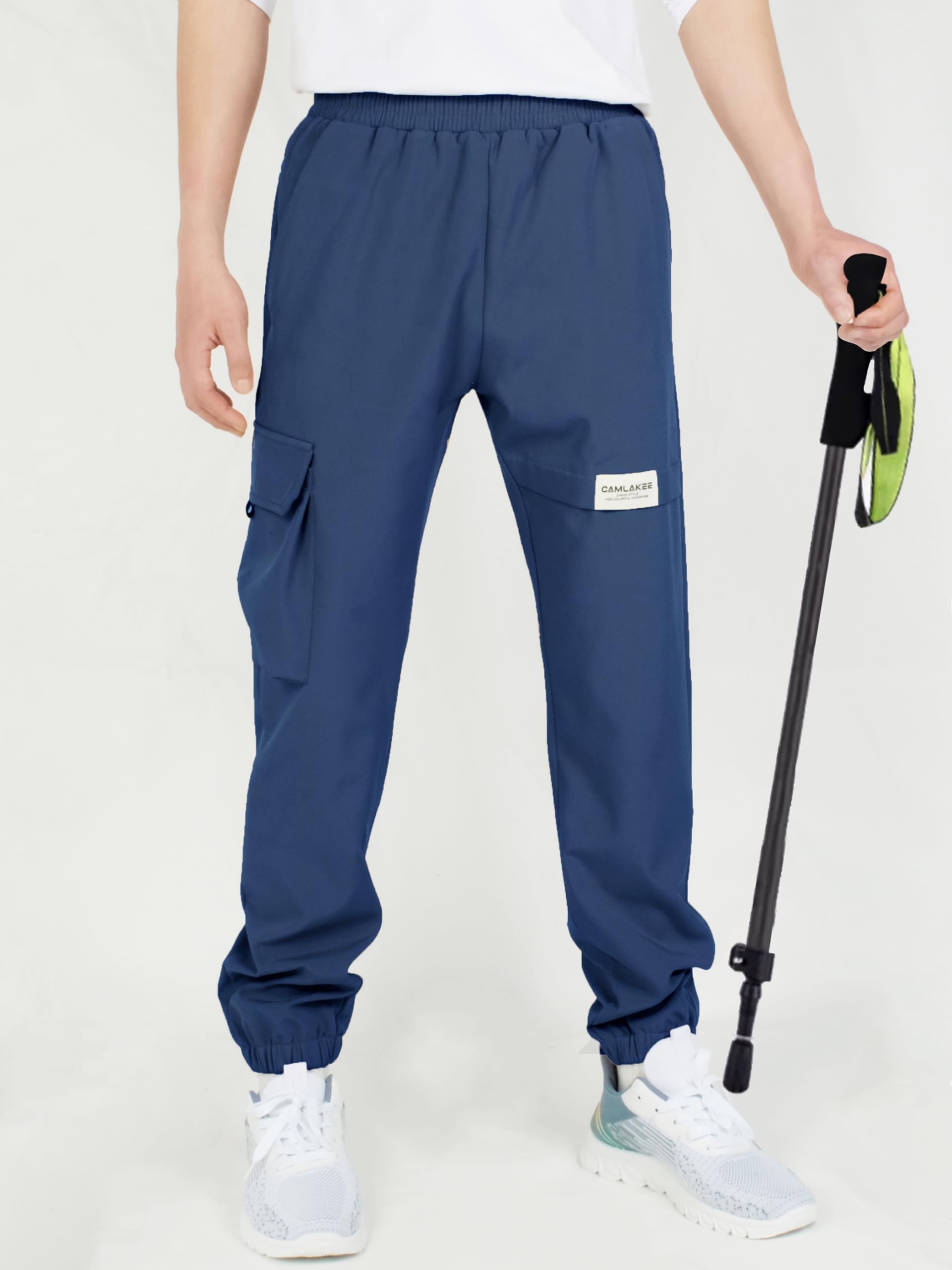 CAMLAKEE Pantalons Imperméables Enfants Softshell Garçons Randonnée en Plein air Pantalon de Jogging Cargo