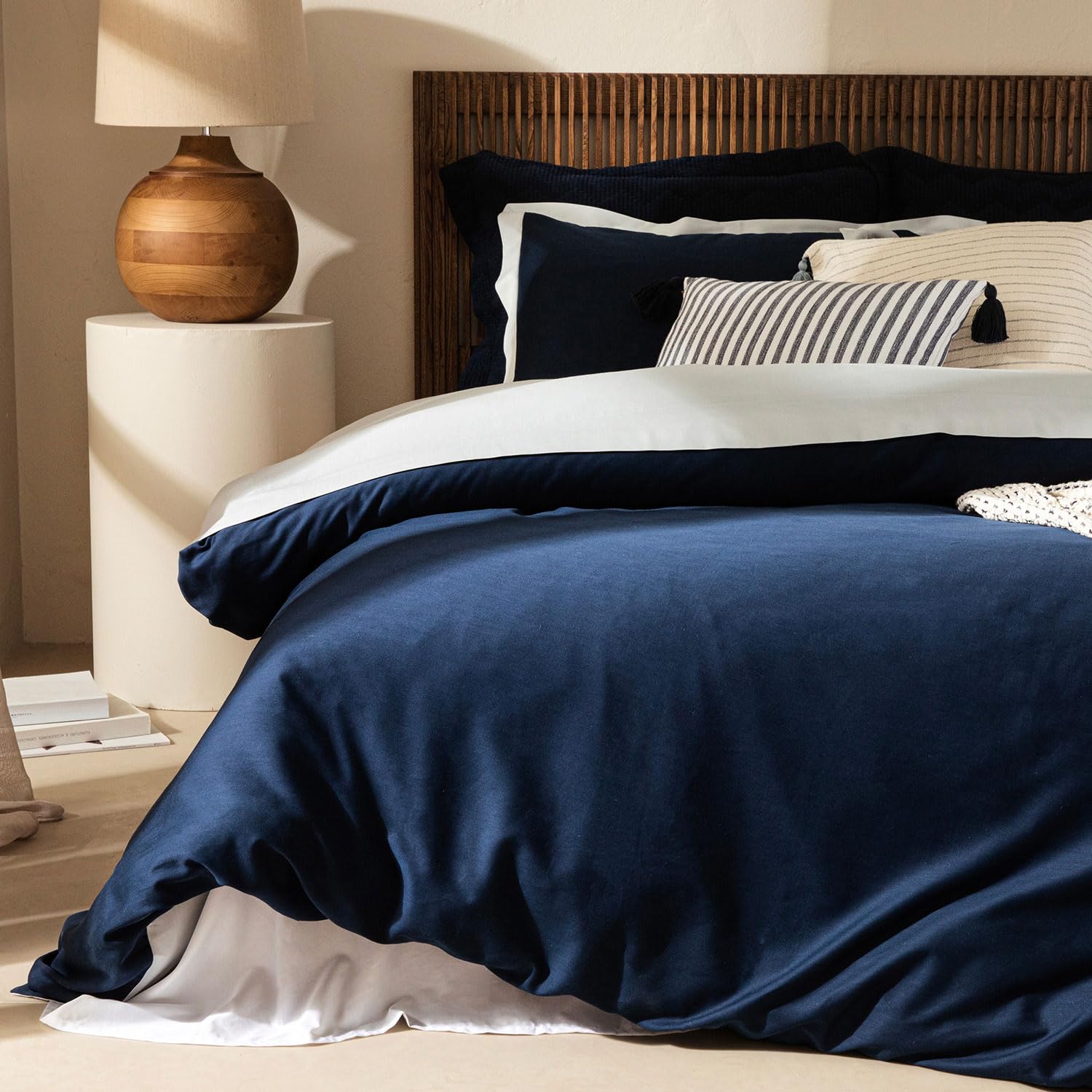 Laurel Bambu King Size Nevresim Seti 230X220 Cm MARIN MAVI/SOFT MAVI