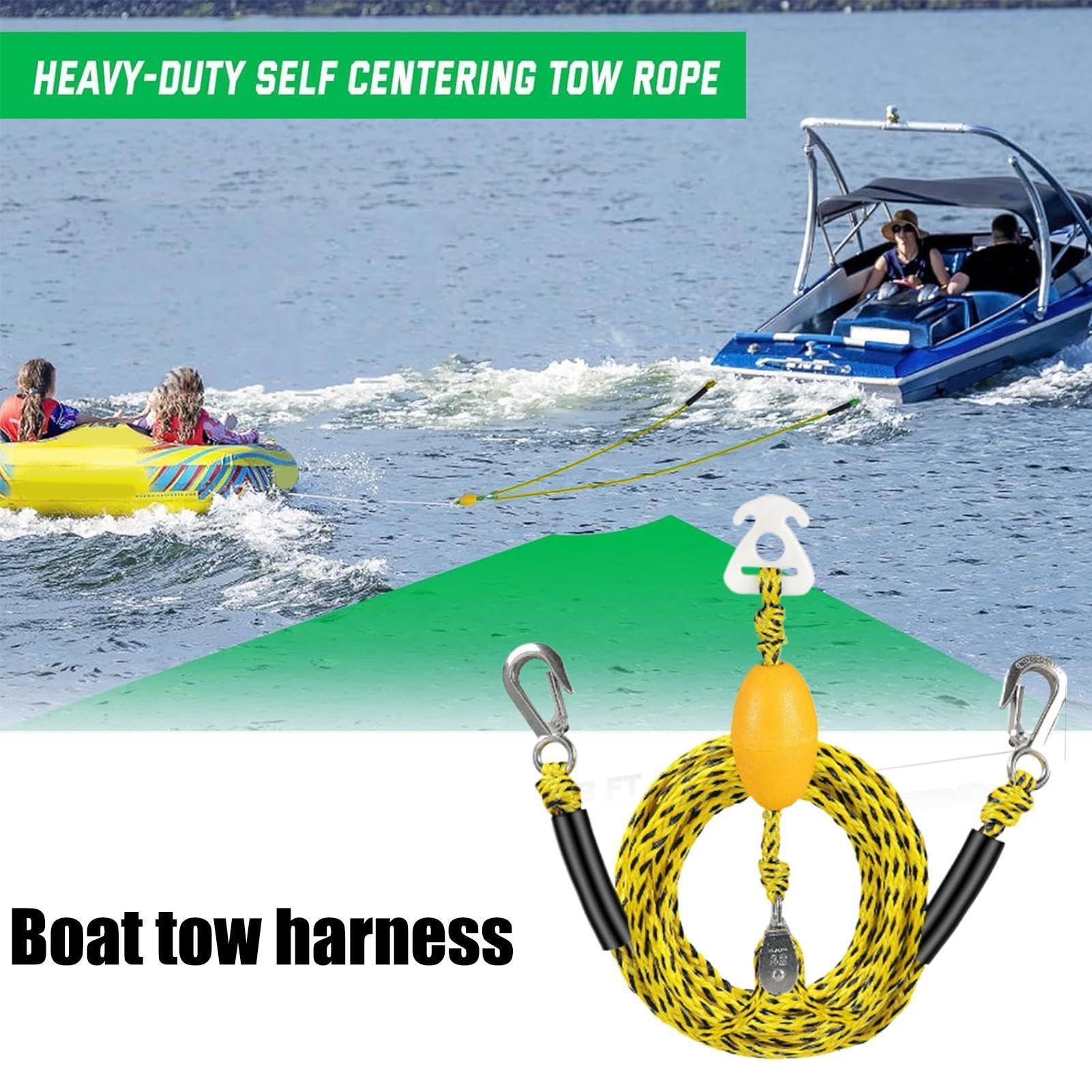 Lina holownicza do łodzi, obsługuje do 4 użytkowników, z hakiem i obrotowym kołem pasowym o 360 stopni, do pontonów, pontonów, kajaków, surfingu, basenu rzecznego