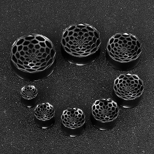 Miniatura 5 de LADEMAYH 2Pcs Vortex Design Size 0g - 1 inch Ear Plugs Gauges for Ears, Stainless Steel 316L Ear Tunnels Gauge Earrings, Hypoallergenic Ear