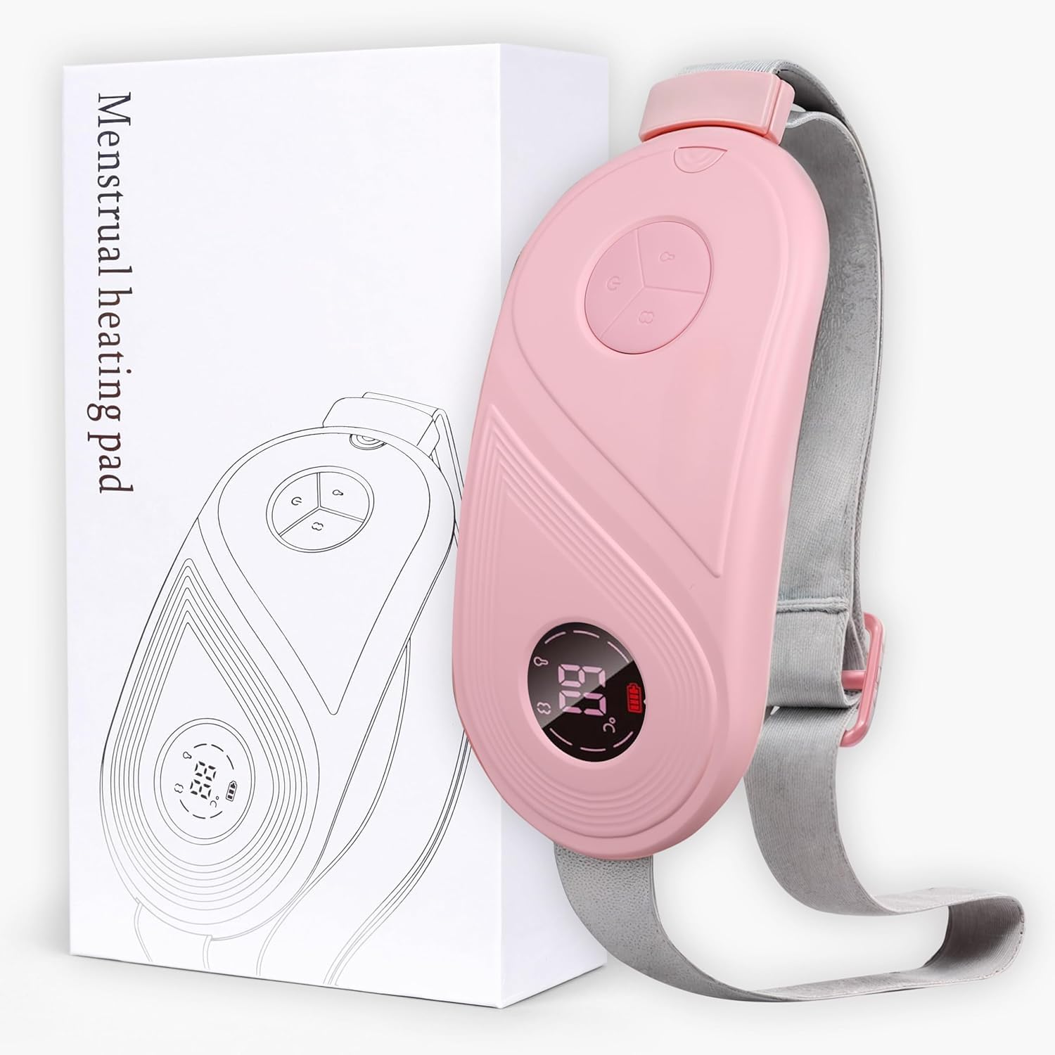 RUCON® Period Cramp Relief Massager With Heating Pad For Back Pain|Crampfree- Period Cramp Relief Heater&Massager 3 Heat Modes & 3 Massage Modes for Bigger Front LED Display Faster Pain Relief (B0DFCN7TRB) Amazon Price History, Amazon Price Tracker
