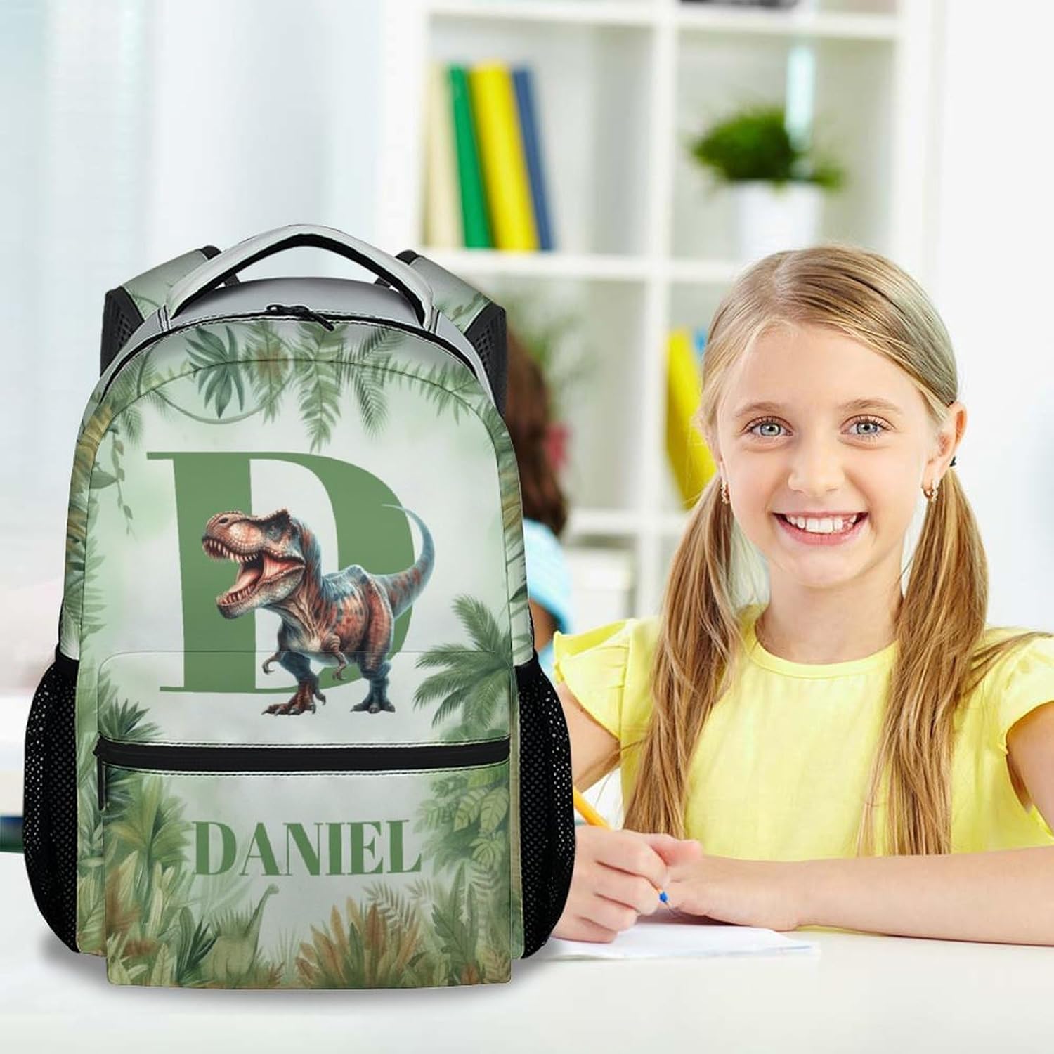Kids Backpack Boys - Personalized Dinosaur Backpacks for Kids 3-5, 17 Inch Large Capacity Toddler Bookbag Gift for Kindergarten Primary School
